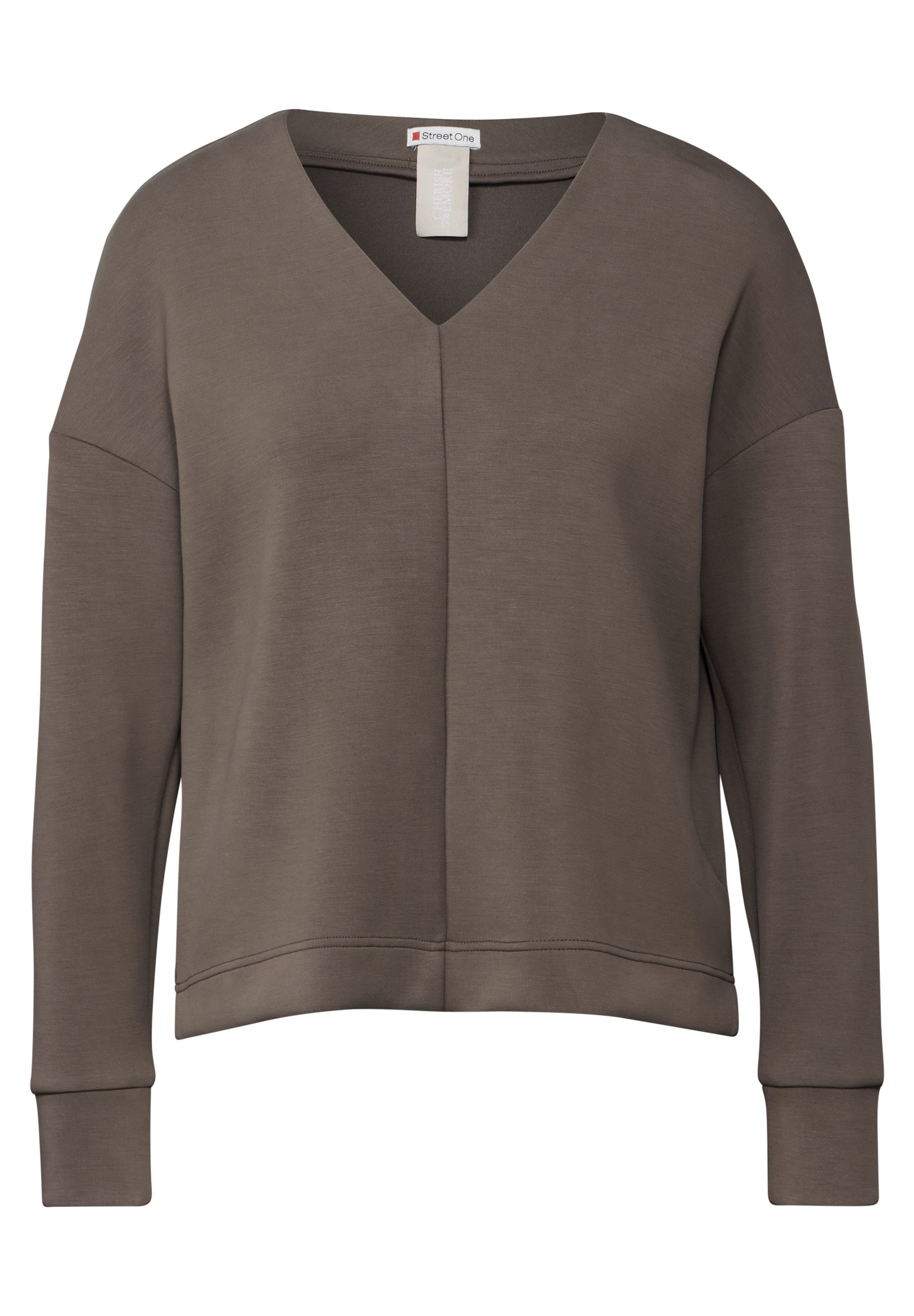 STREET ONE V-Ausschnitt-Pullover mit Bündchen günstig online kaufen