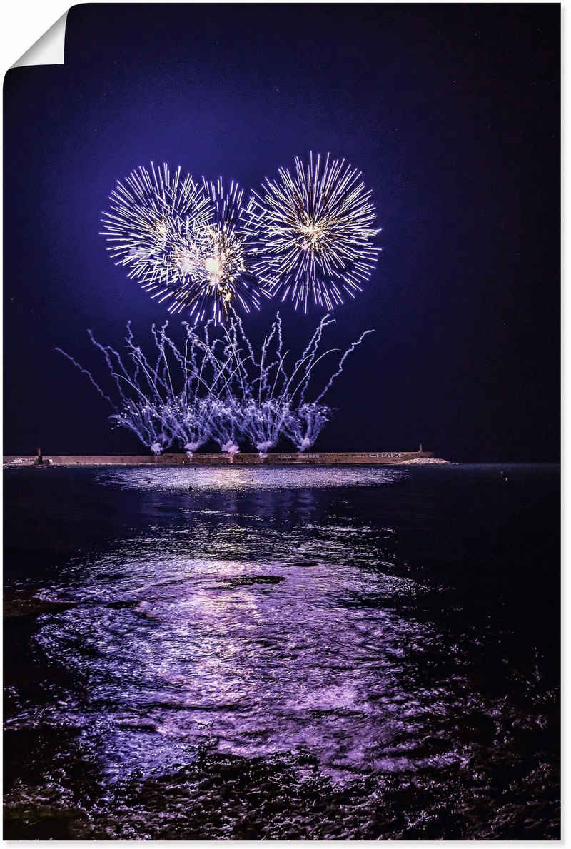 Artland Wandbild »Feuerwerk am Meer«, Silvester & Neujahr (1 St), als Alubild, Leinwandbild, Wandaufkleber oder Poster in versch. Größen