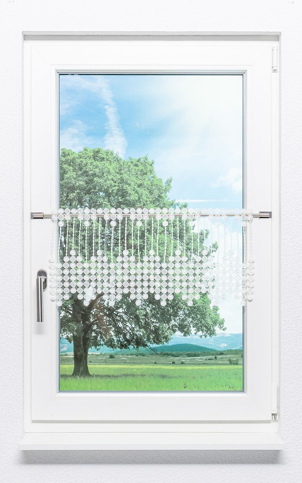 Plauener Spitze® Scheibengardine Pearl (1 St), transparent, HxB 30x256cm
