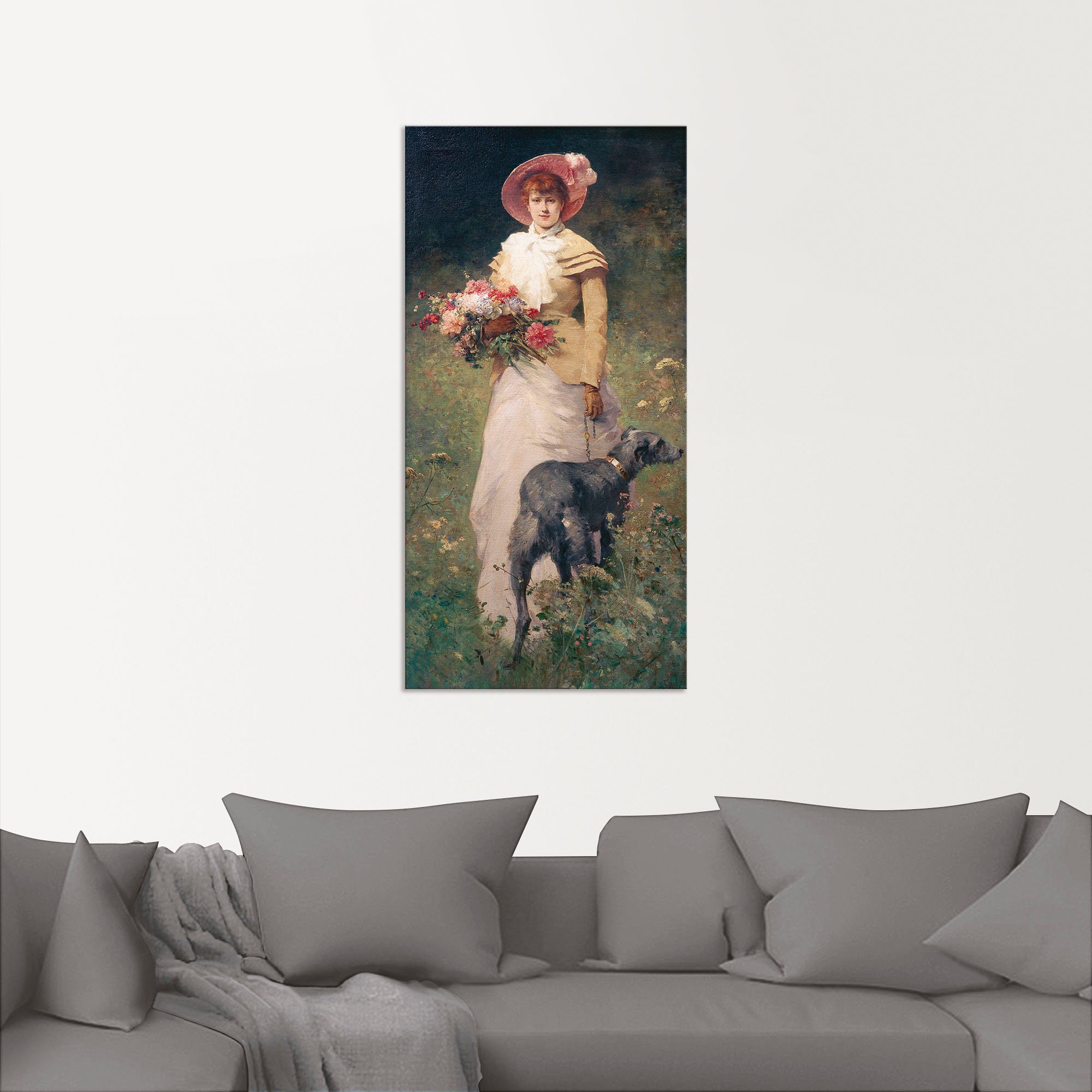 in Poster (1 Frau Leinwandbild, Portrait oder Wandbild Größen mit St), Artland Hund, als Wandaufkleber versch. Alubild,