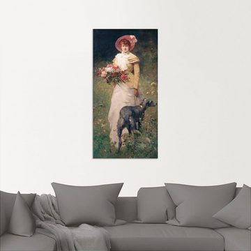 Artland Alu-Dibond-Druck Frau mit Hund, Portrait (1 St), für Innen- und Außenbereich geeignet, Outdoorbild