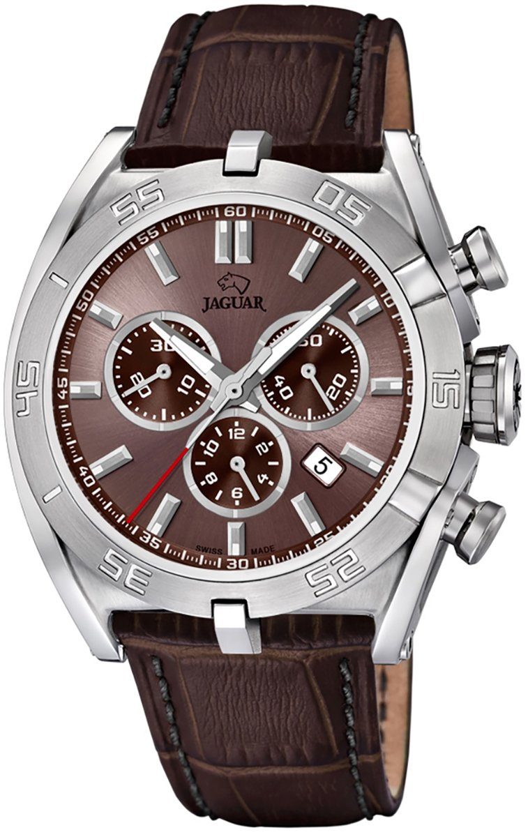 Jaguar Chronograph »Jaguar Herren Uhr Sport Quarz J857/6 Leder«, (Armbanduhr),  Herren Armbanduhr rund, extra groß (ca. 46mm), Lederarmband braun online  kaufen | OTTO