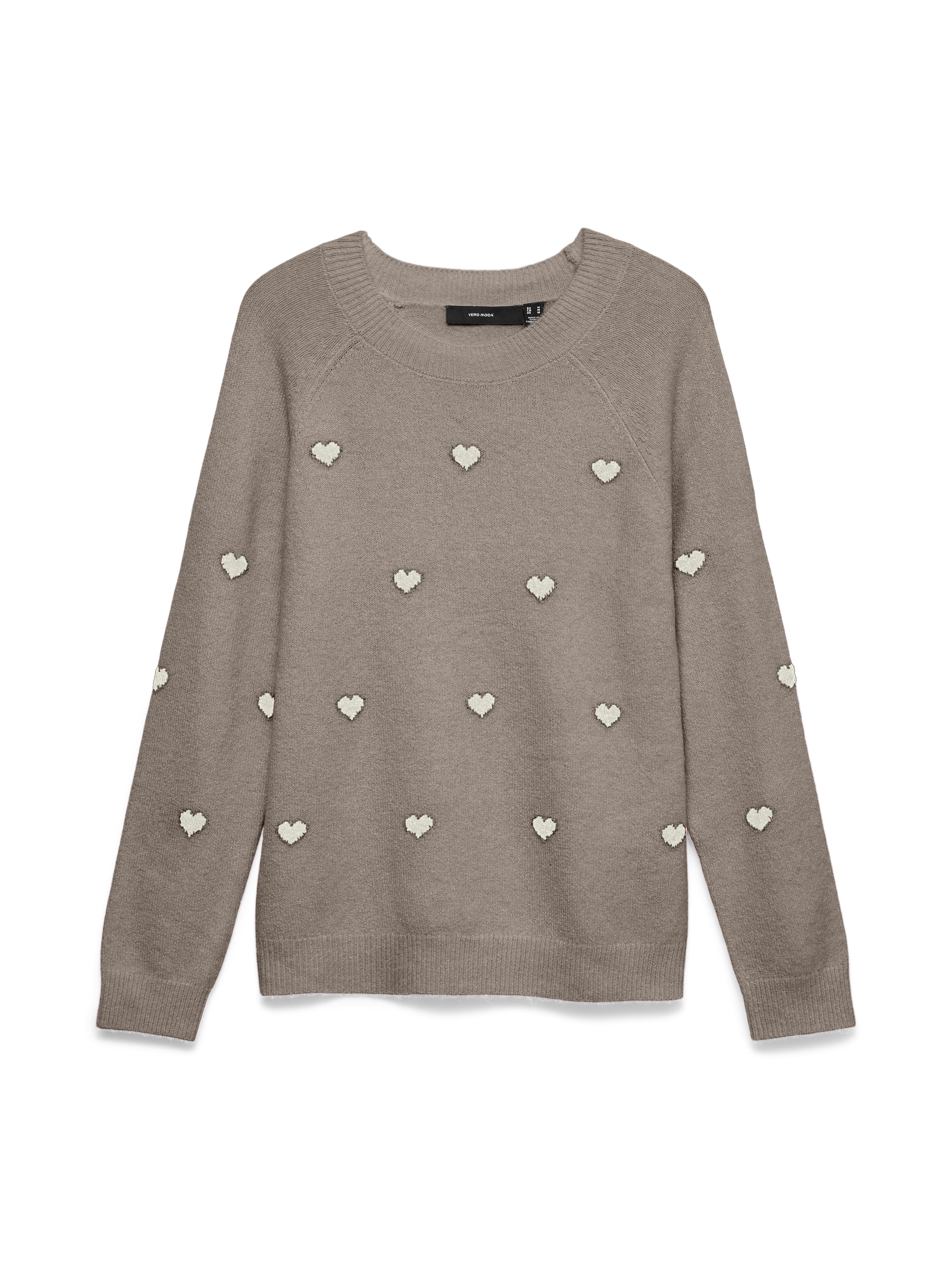 Vero Moda Rundhalspullover VMDOFFY INTARSIA LS O-NCK PULLOV GA NOOS Materialmix, regular fit