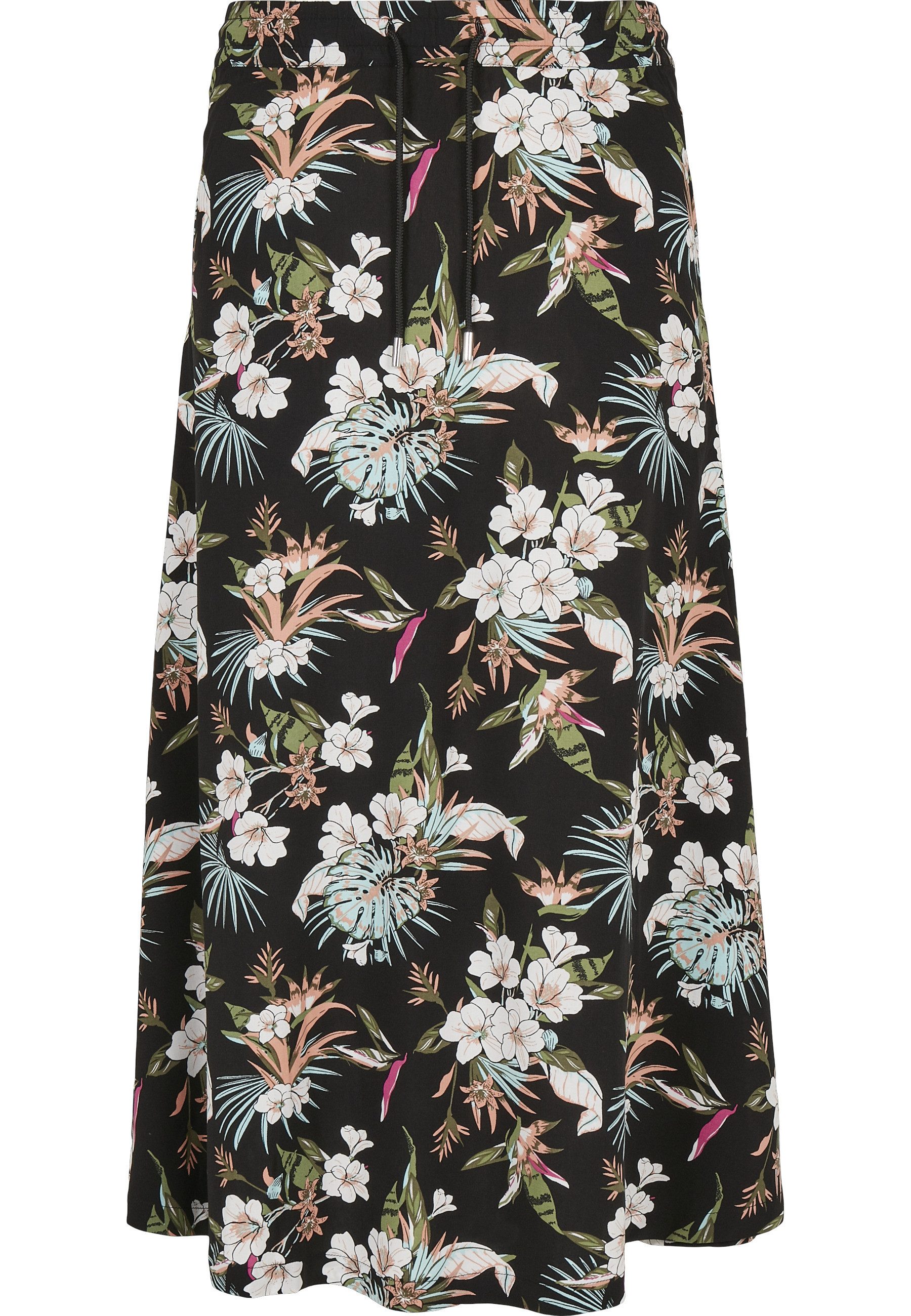 URBAN CLASSICS Jerseyrock Urban Classics Damen Ladies Viscose Midi Skirt (1-tlg)