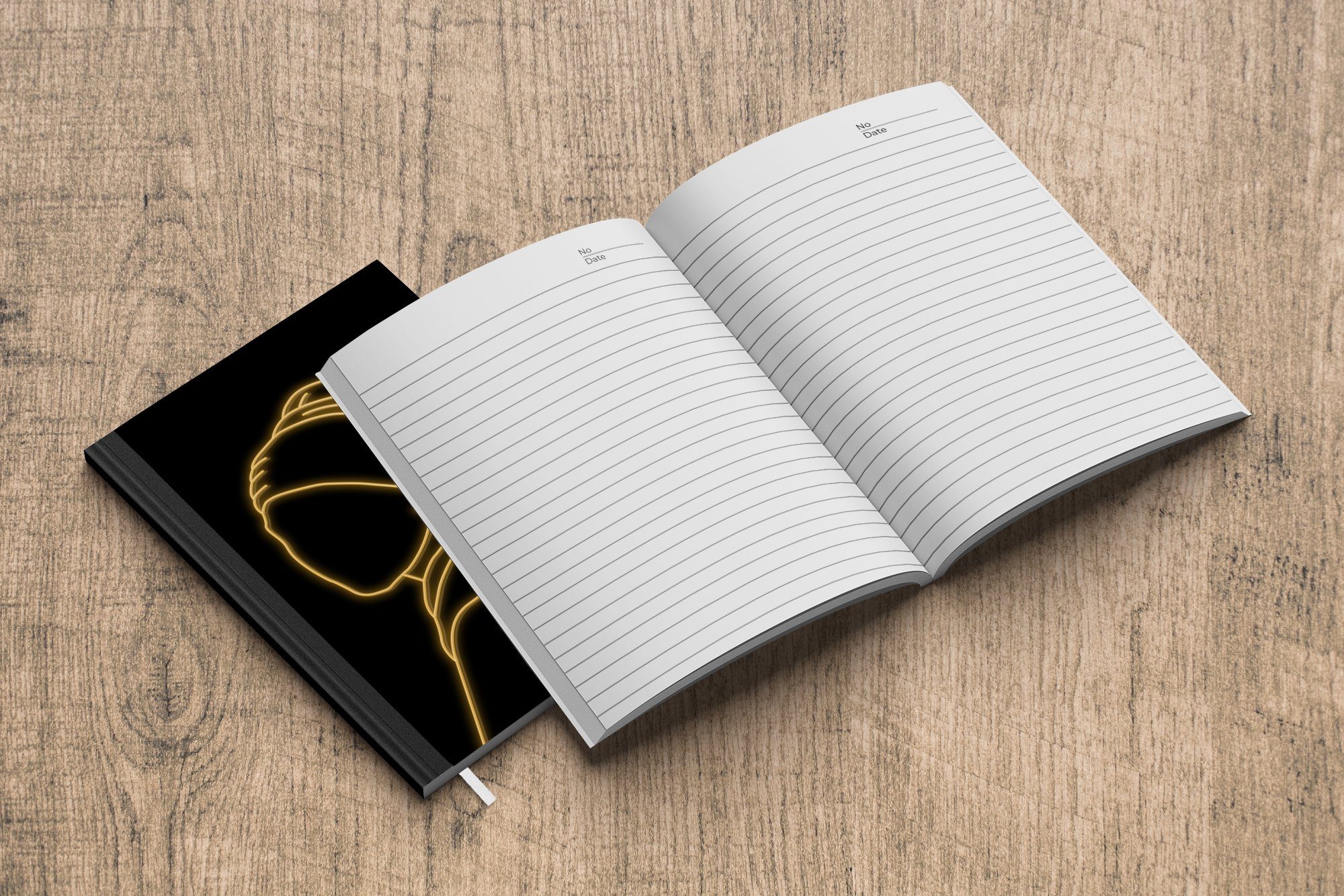 MuchoWow Notizbuch Mädchen mit einem Journal, 98 - Johannes Perlenohrring Tagebuch, Merkzettel, - A5, Haushaltsbuch Notizheft, Gold, Vermeer Seiten