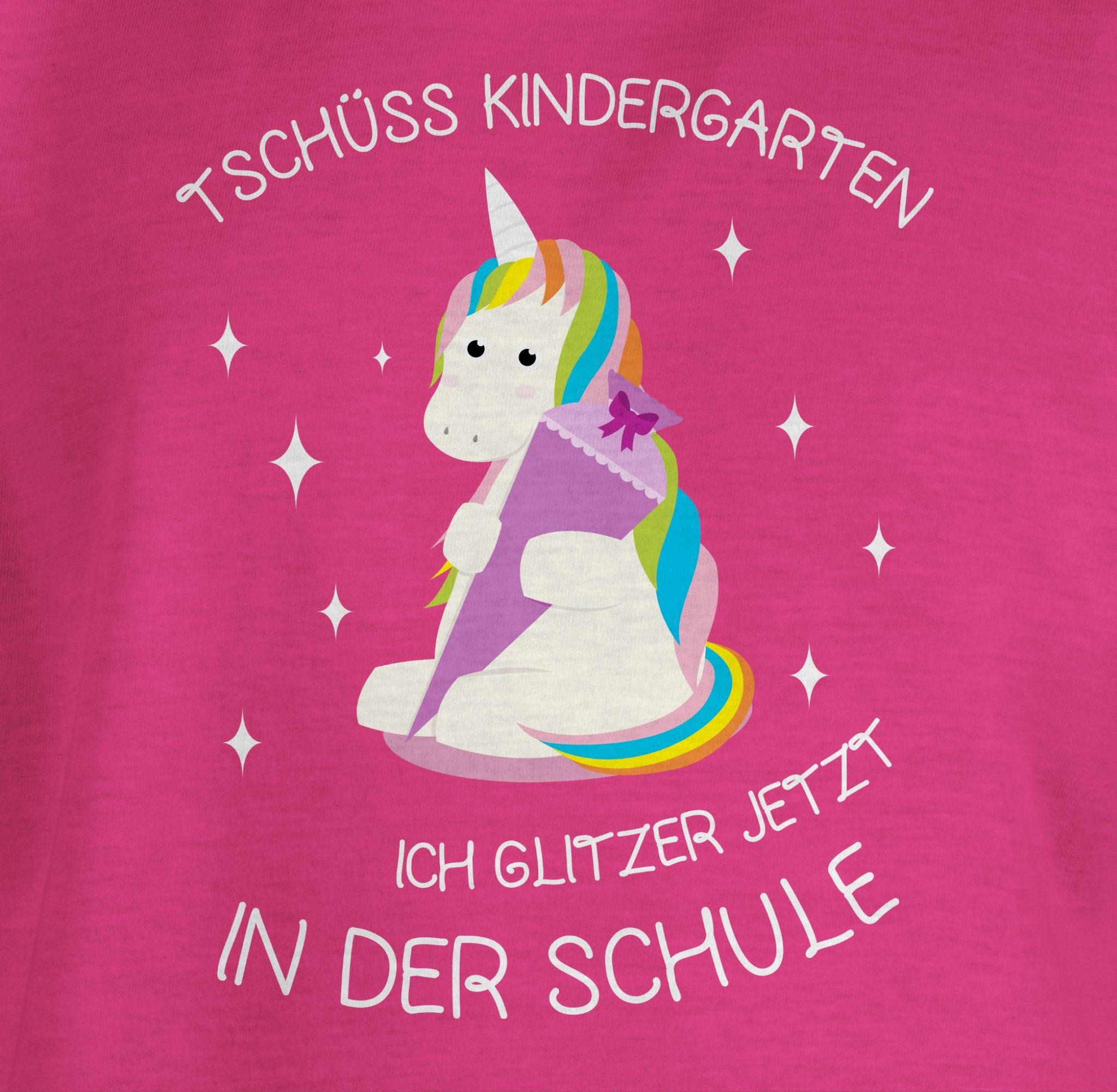 Shirtracer T-Shirt Tschüss Kindergarten Einhorn Einschulung Mädchen