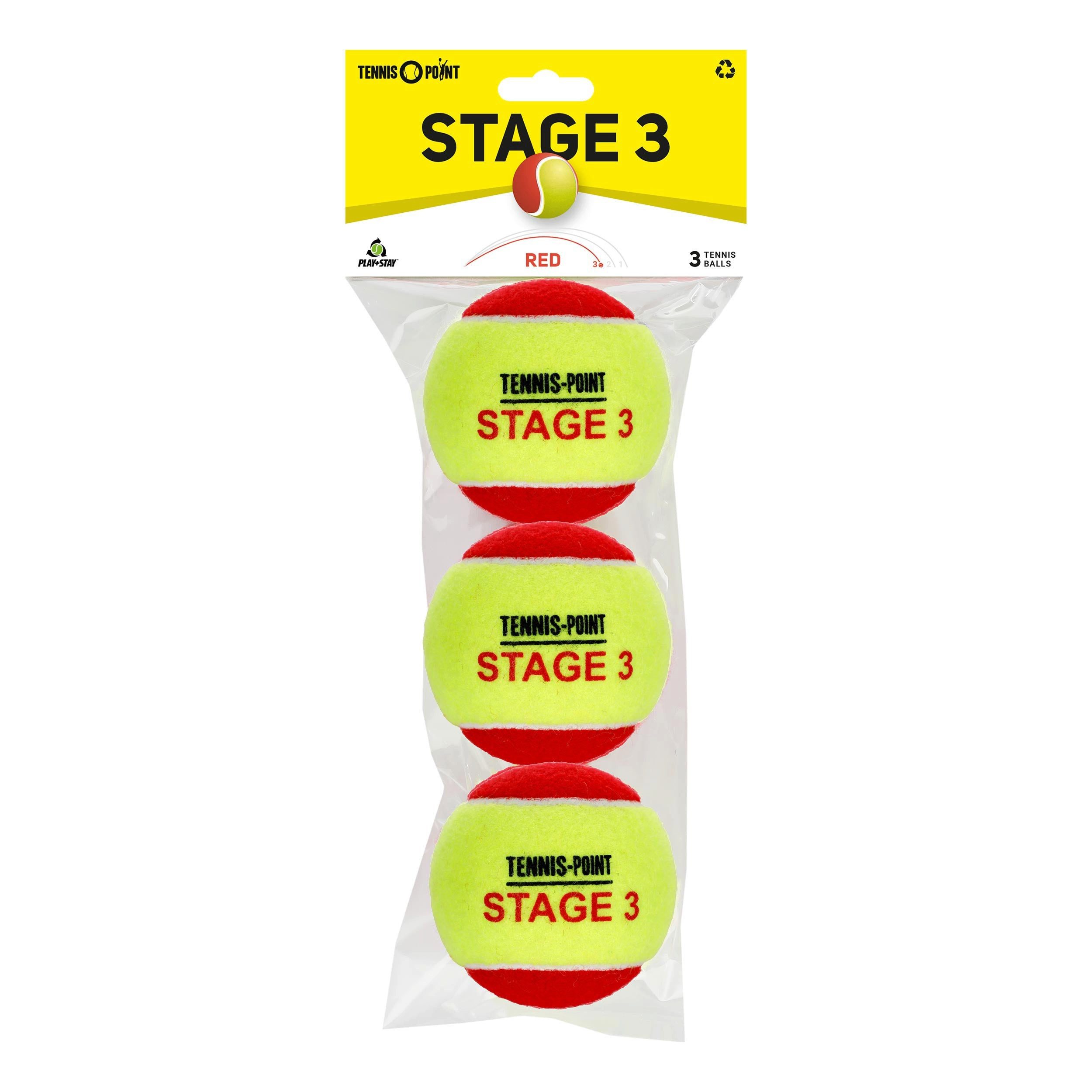 Tennis-Point Tennisball TP Stage 3 - Tennisbälle - Play and Stay Ball - (3er Beutel)