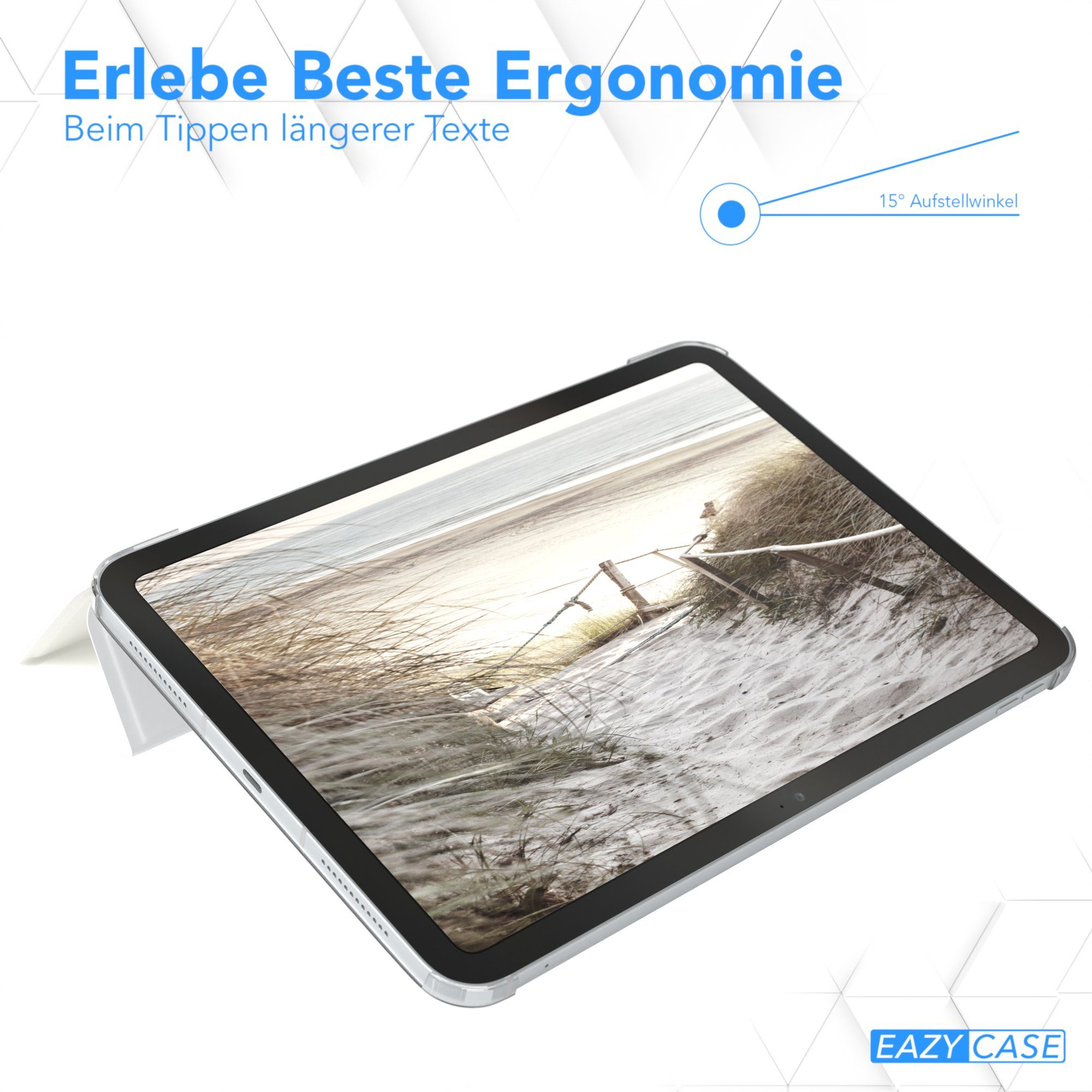 EAZY CASE Tablet-Hülle Smartcase für Apple iPad 2025 (11. Gen) 11 Zoll, Schutzhülle mit Sleep Wake Up Funktion Smartcase verstellbar Etui Weiß – Bild 5 von 5