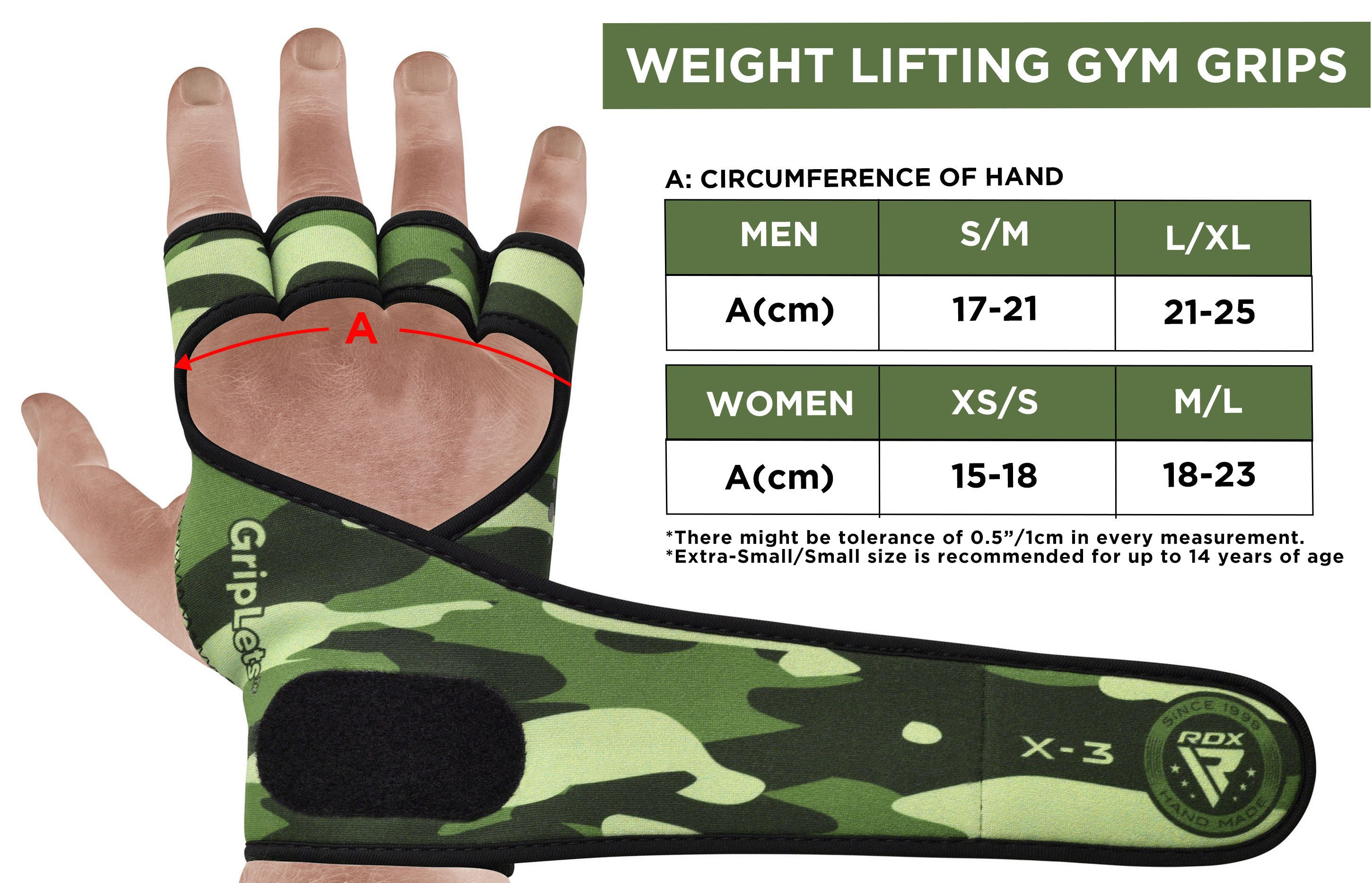 RDX Sports Trainingshandschuhe RDX X3 Gewichtheber Griffe