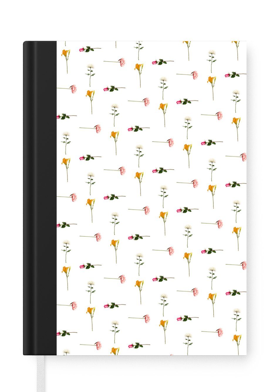 MuchoWow Notizbuch Blumen - Pastell - Muster, Journal, Merkzettel, Tagebuch, Notizheft, A5, 98 Seiten, Haushaltsbuch