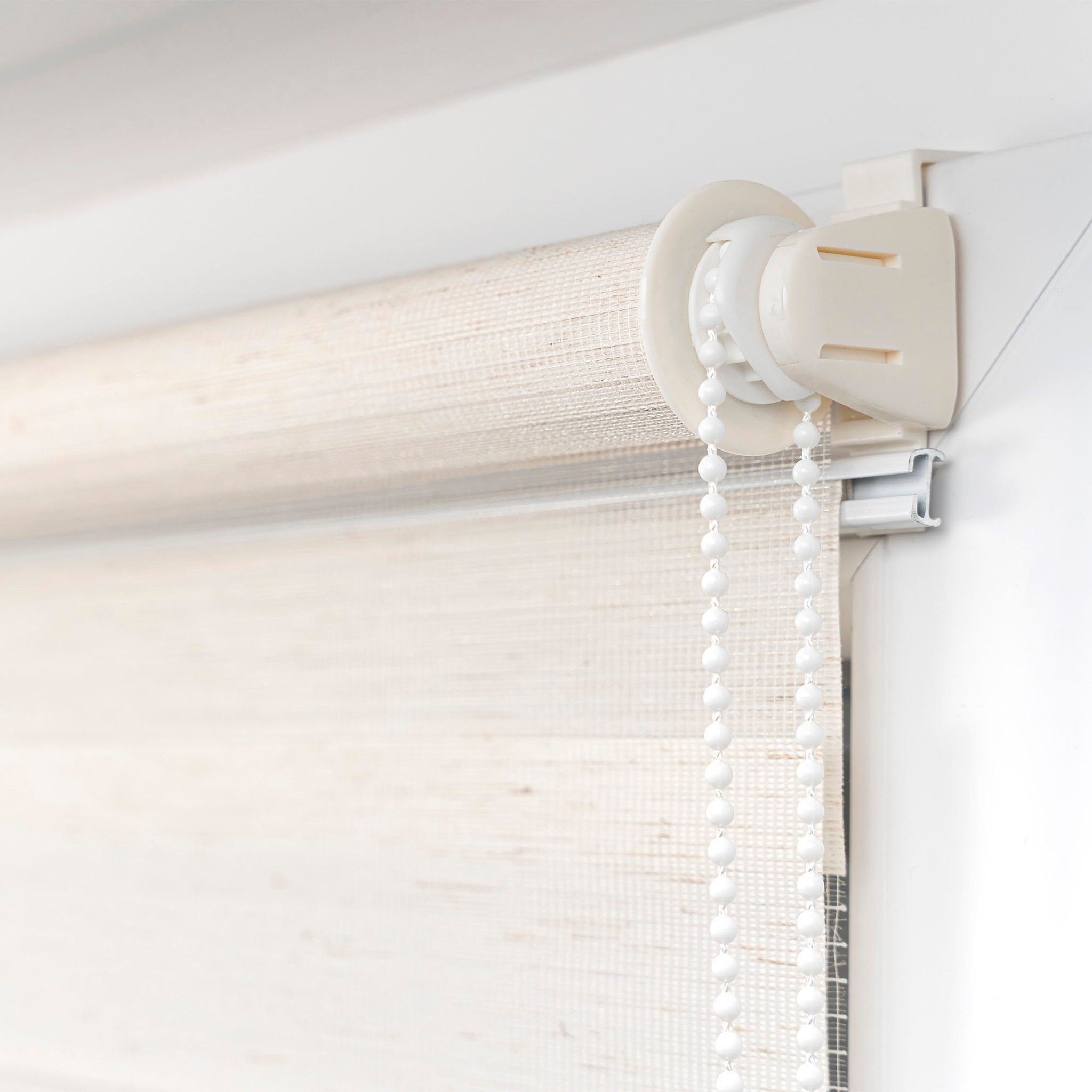 Doppelrollo Premium Klemmfix Doppelrollo / Duo Rollo, 35x120 cm leinen struktur, Victoria M., blickdicht, ohne Bohren, freihängend, Klemmfix