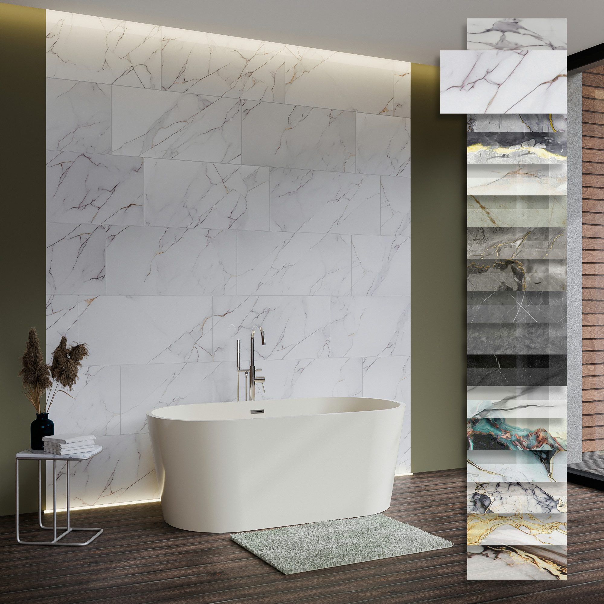 Hexim Wandpaneel, (Marmoroptik 9 Stück 78x39cm SPC Kunststoff Innen & Außen günstig online kaufen