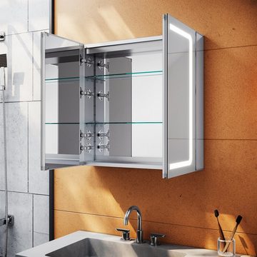 SONNI Spiegelschrank Spiegelschrank Bad mit Beleuchtung und Steckdose LED Beschlagfrei mit Touchschalter