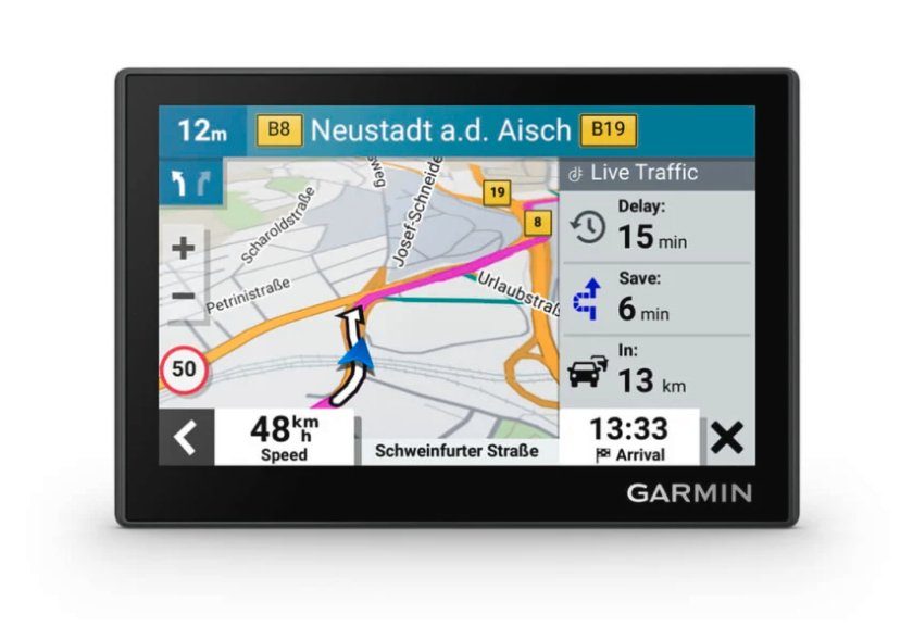 Garmin DRIVE 53 Navigationsgerät (Europa Wetter und App Verkehr, Länder), via Tankstellenpreise zu (45 Echtzeitdienste Karten-Updates)