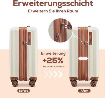 JOYWAY Kofferset Reisek Hartschale Handgepäck, 4 Rollen, mit USB-Anschluss und Getränkehalter 4 Rollen TSA-Schloss