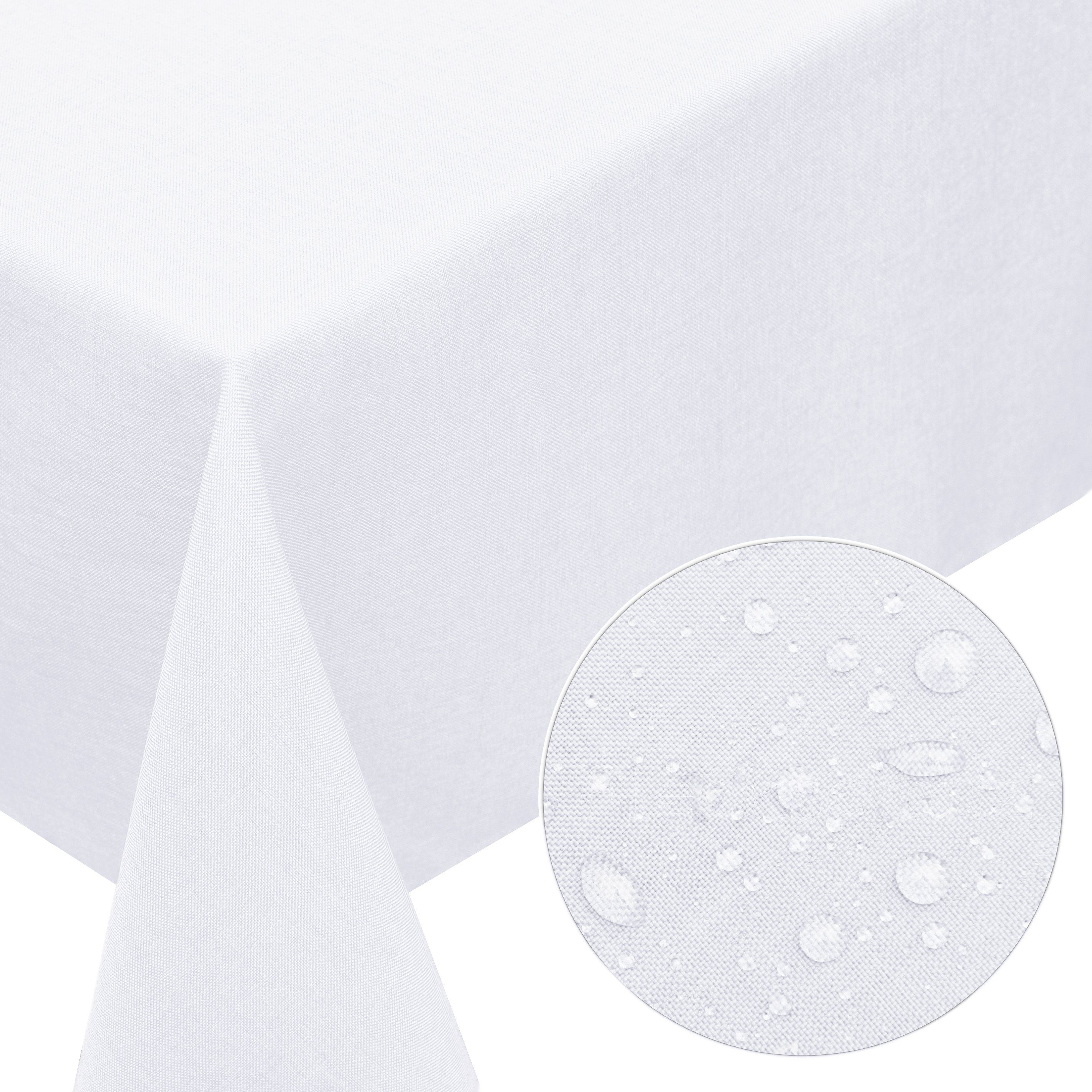 Melody Gartentischdecke Leinen-Optik Tischdecke abwaschbar mit Fleckschutz, 110 x 110 cm eckig Textil-Gewebe fleckabweisend
