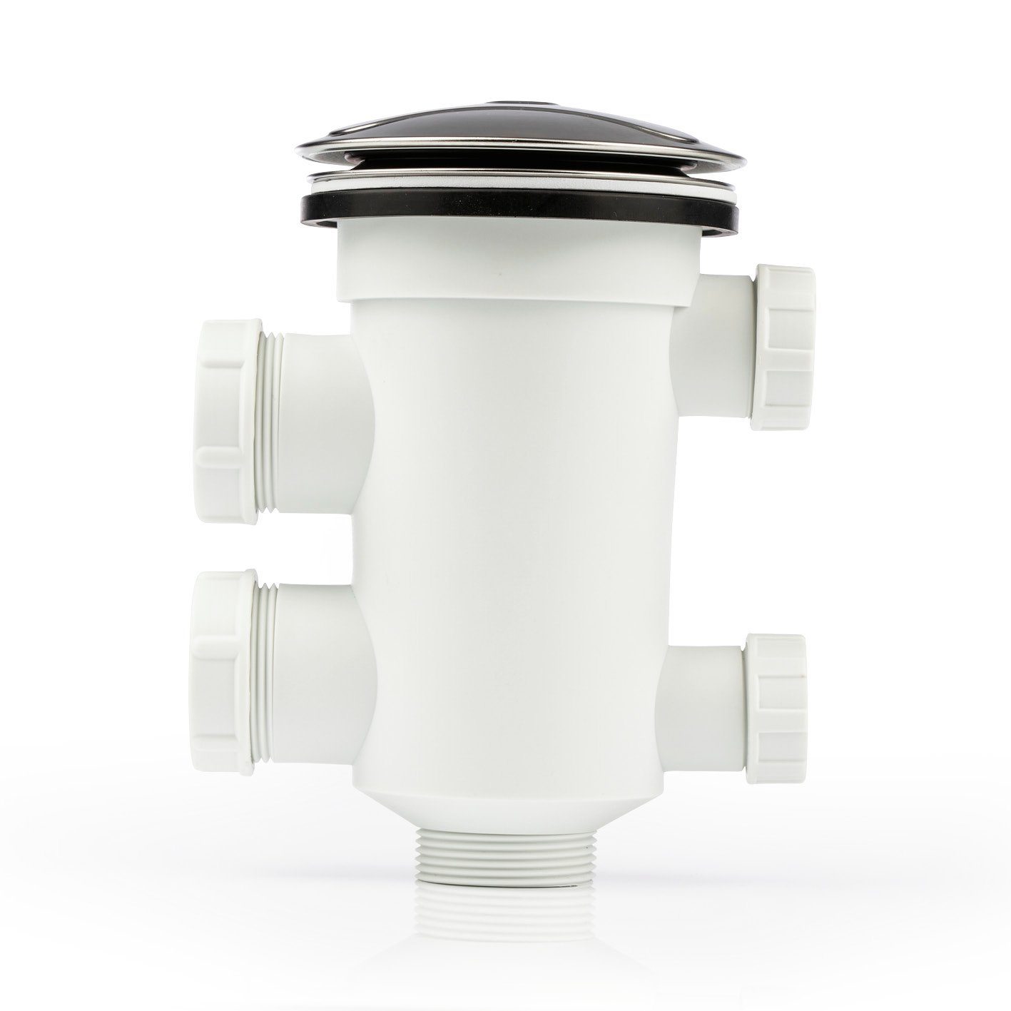 Abfluss-Fee Verschlussstopfen weiß/Edelstahl mit Duftstein