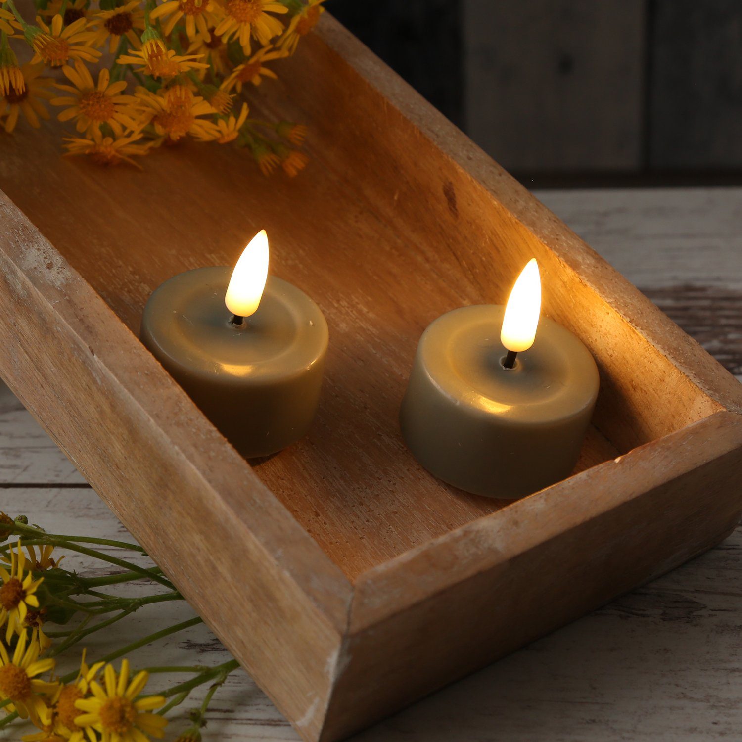 Deluxe Homeart LED-Kerze LED Teelichter Mia flackernd mit Batterien D:4,1cm günstig online kaufen