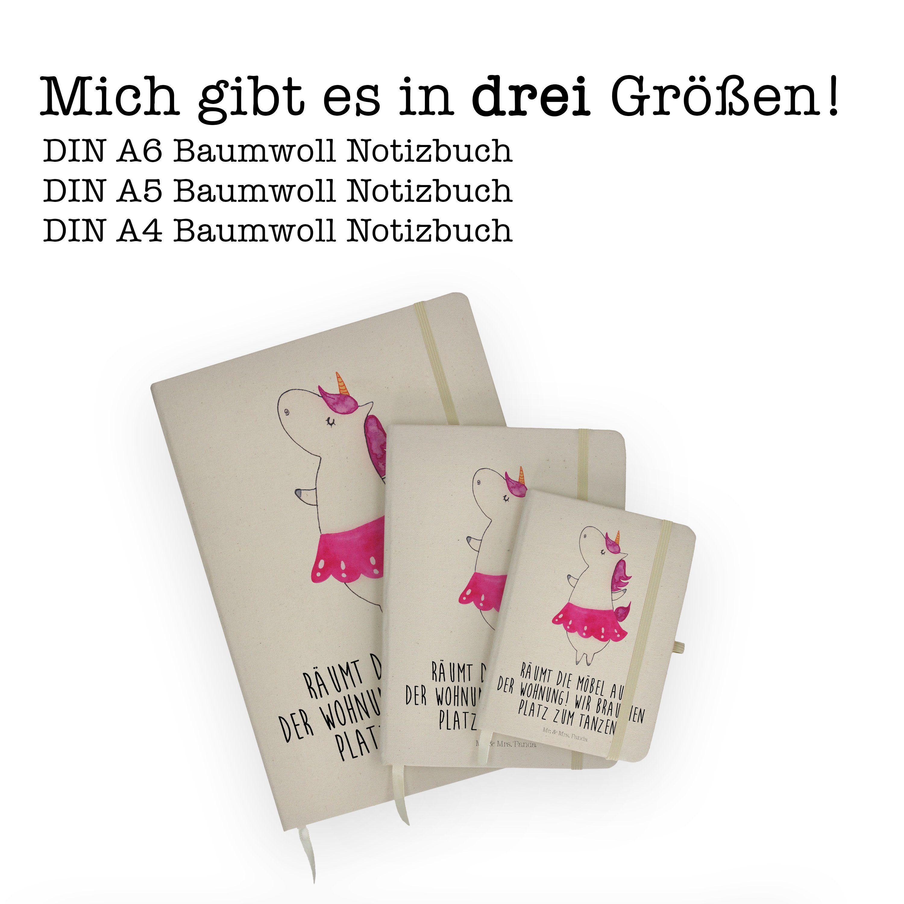 Einhorn Unicorn, - Einhorn Geschenk, Mrs. Mr. & - & Mrs. Mr. Transparent Panda Notizen, Ballerina Notizbuch Panda