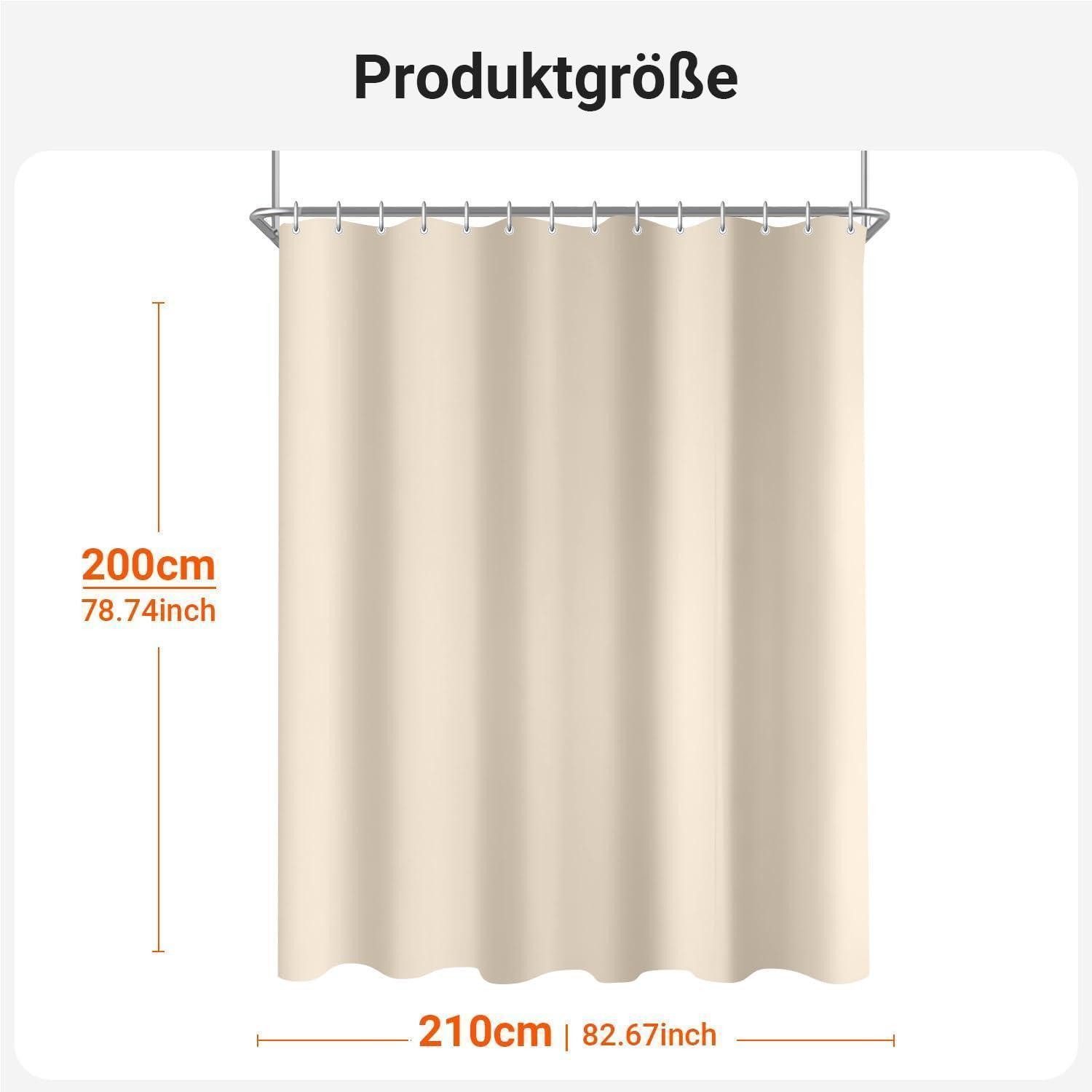 LuxusKollektion Duschvorhang Duschvorhang 210x200cm Polyester Multi 015 H200 x B210 cm (1er Pack) Breite 210 cm – Bild 2 von 5