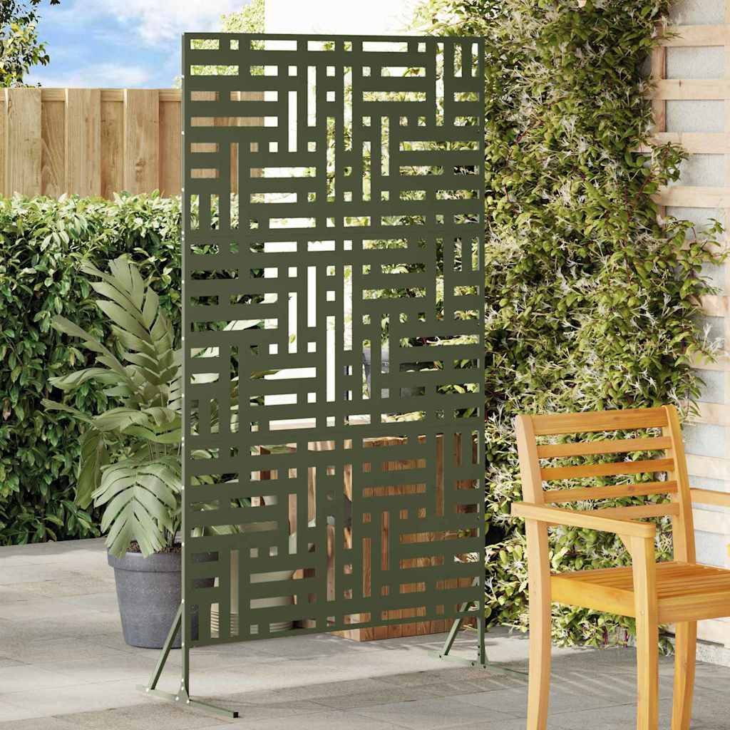 vidaXL Gartenzaun Sichtschutz 100 x 50 x 180 cm Stahl Olivgrün, (1-St)