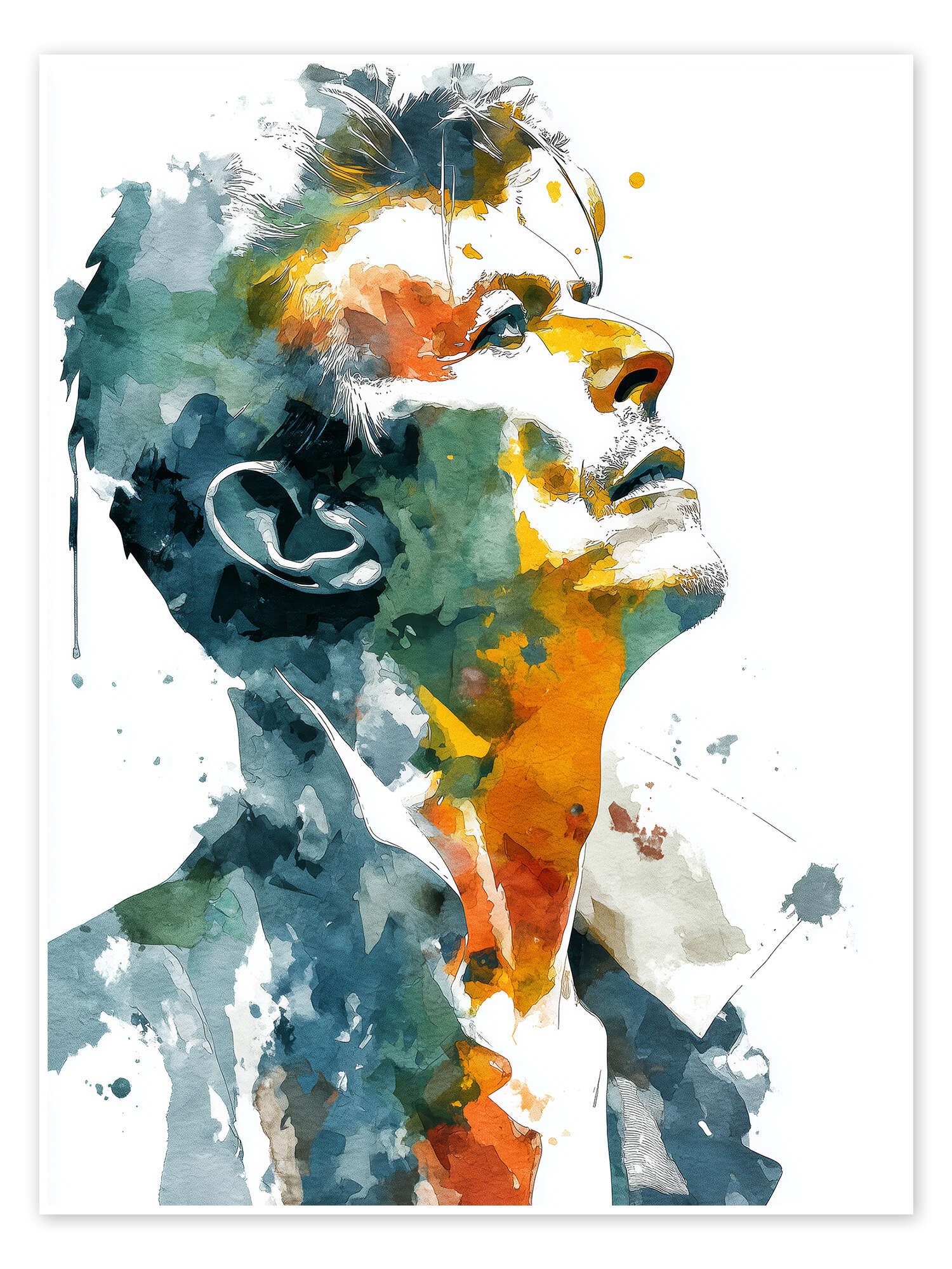 Posterlounge Wandbild David Bowie Aquarell II, Thomas Klee, erhältlich als Poster, Leinwandbild, Wandsticker oder Acrylglasbild