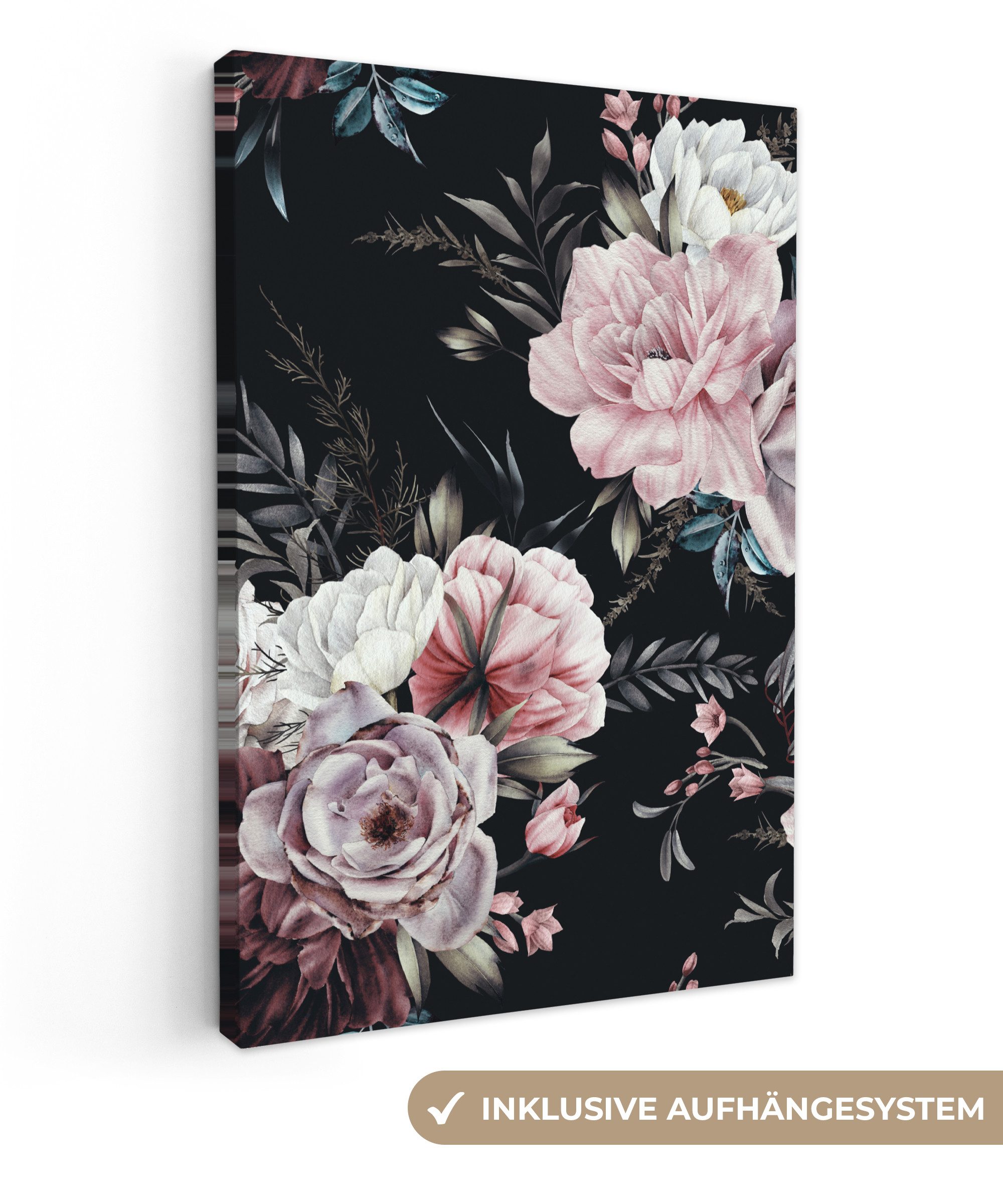 OneMillionCanvasses® Leinwandbild Vintage - Rosen - günstig online kaufen