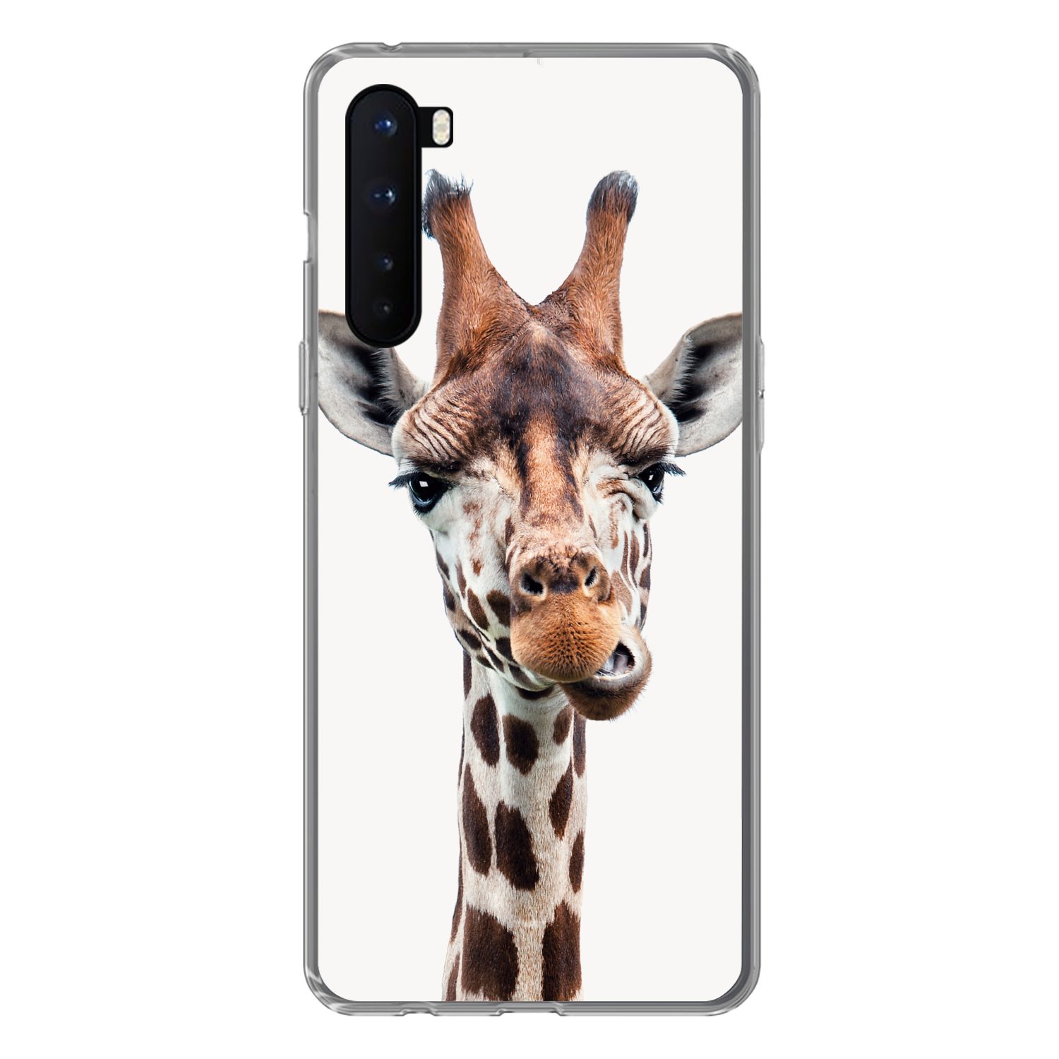 MuchoWow Handyhülle für OnePlus Nord Jungen - Giraffe - Tiere - Kopf - Porträt - Kind - Mä, Phone Case, Silikon, Schutzhülle Dünn