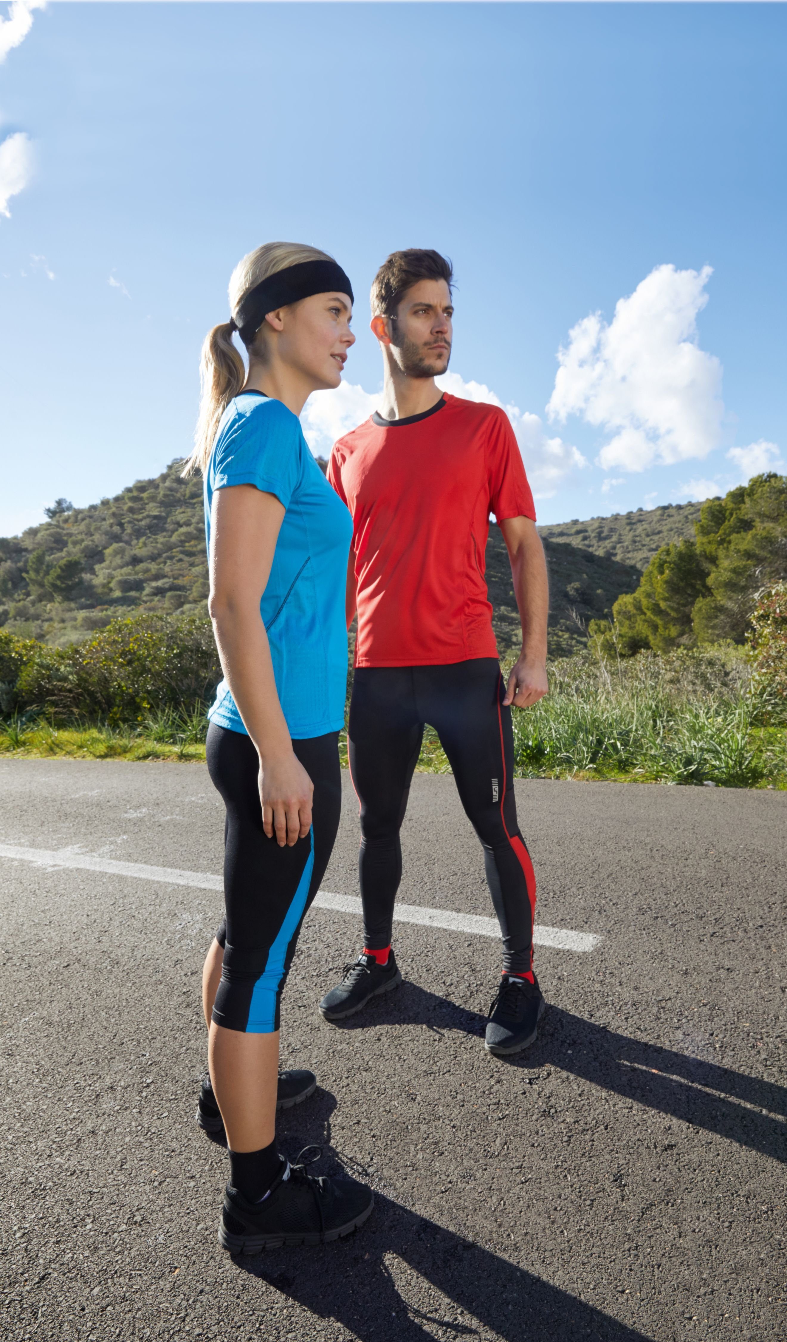 James & Nicholson Laufhose Vielseitige Herren Laufhose Running Tights JN480 Atmungsaktive Mesheinsätze