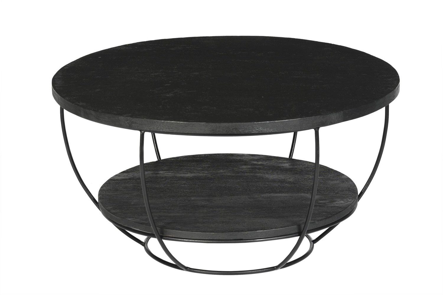 Beistelltisch Brix Couchtisch 85x85x44 cm Mangoholz Stahl Schwarz