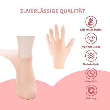 yozhiqu Nitril-Handschuhe 4 Paar feuchtigkeitsspendende Silikonhandschuhe und Socken im Set Rutschfeste Spa-Socken und Handschuhe zur Reparatur von Feuchtigkeit