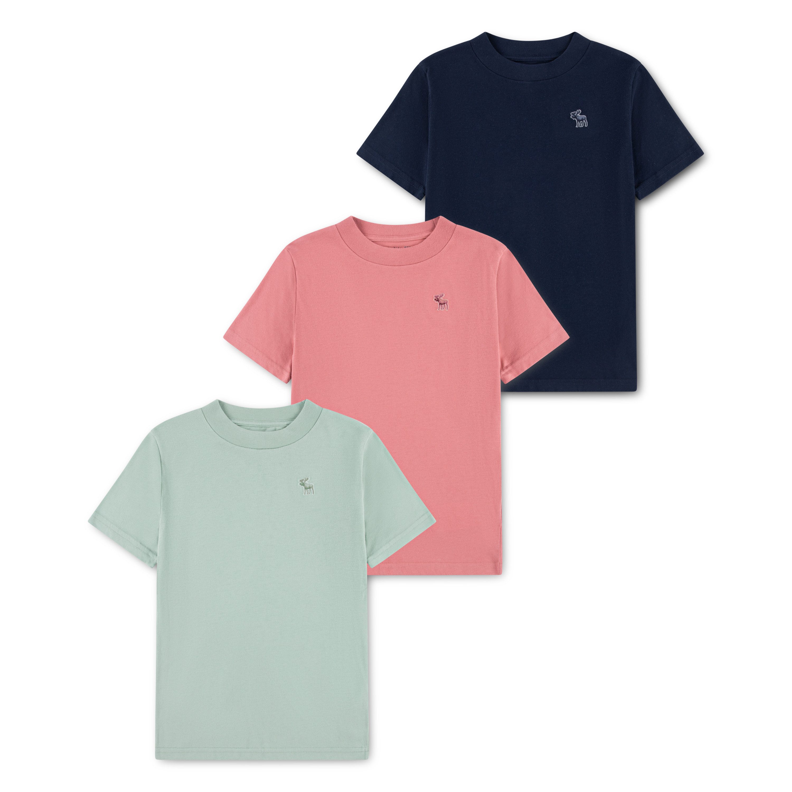 Abercrombie Kids T-Shirt (Packung, 3-tlg., 3er) Gesticktes Markenlogo