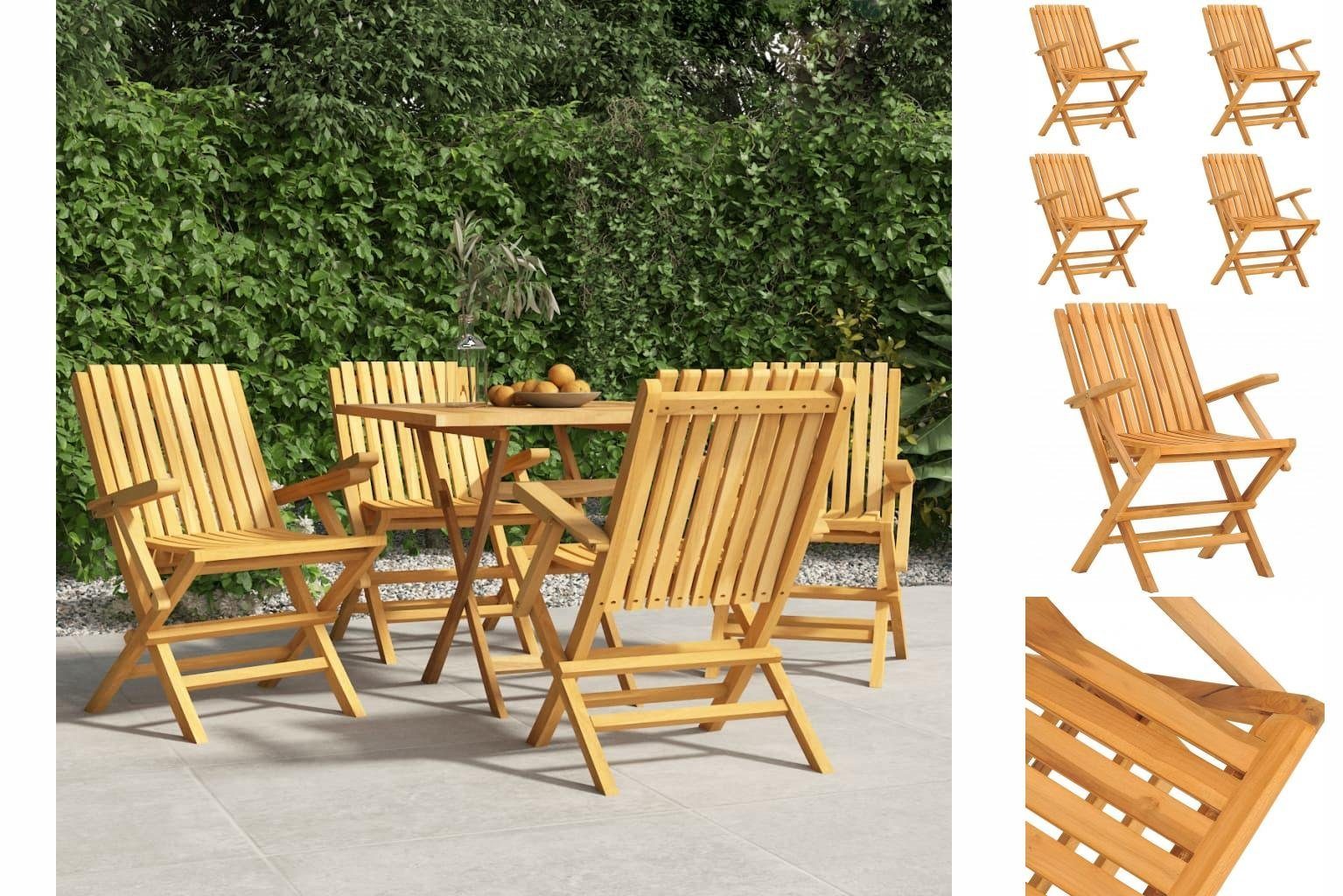 vidaXL Gartenstuhl Gartenstühle 4 Stk Klappbar 61x67x90 cm Massivholz Teak