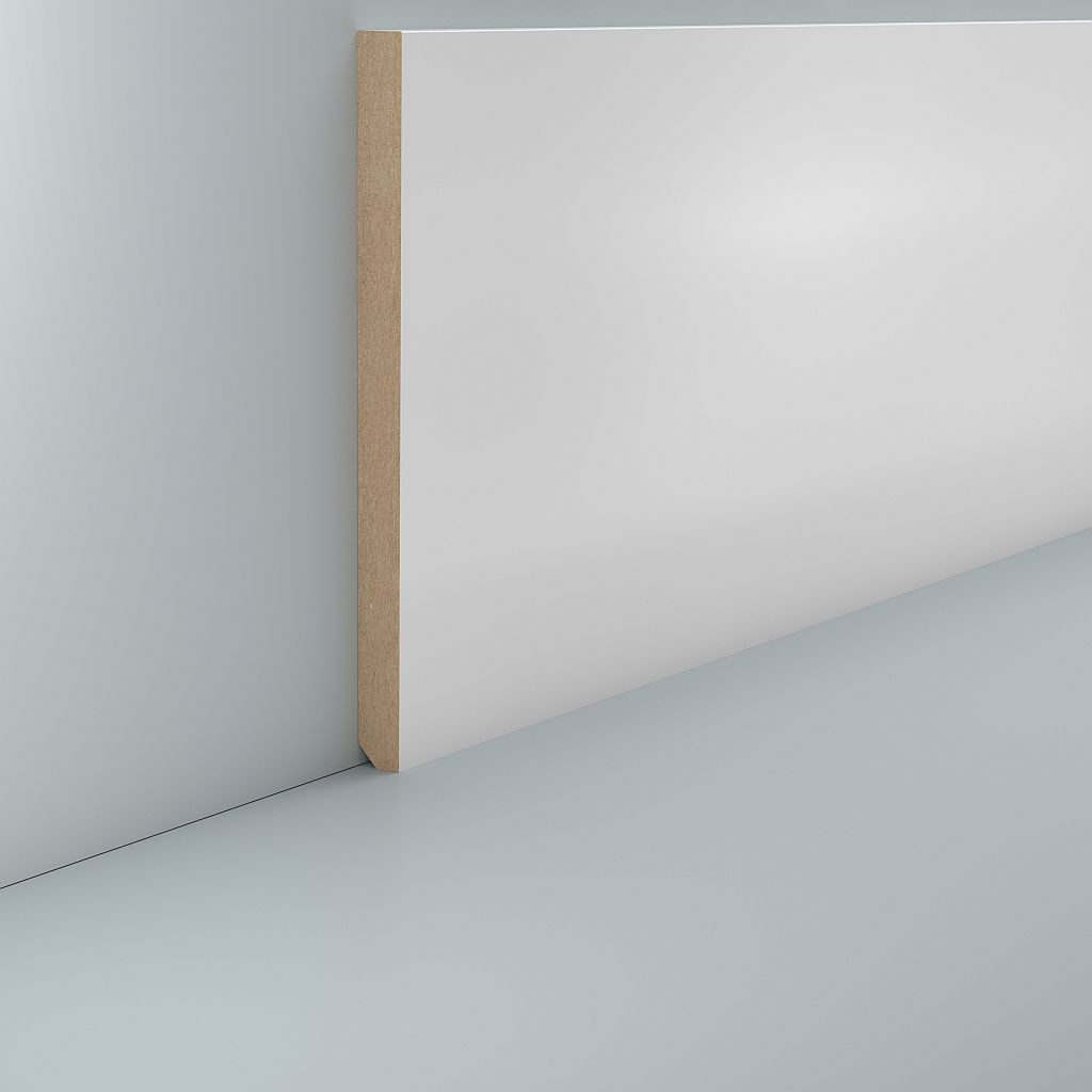 Südbrock Sockelleiste Sockelleiste weiß 10 x 140 MDF foliert RAL 9016 Fussleiste, L: 250 cm, H: 14 cm, 1-St.