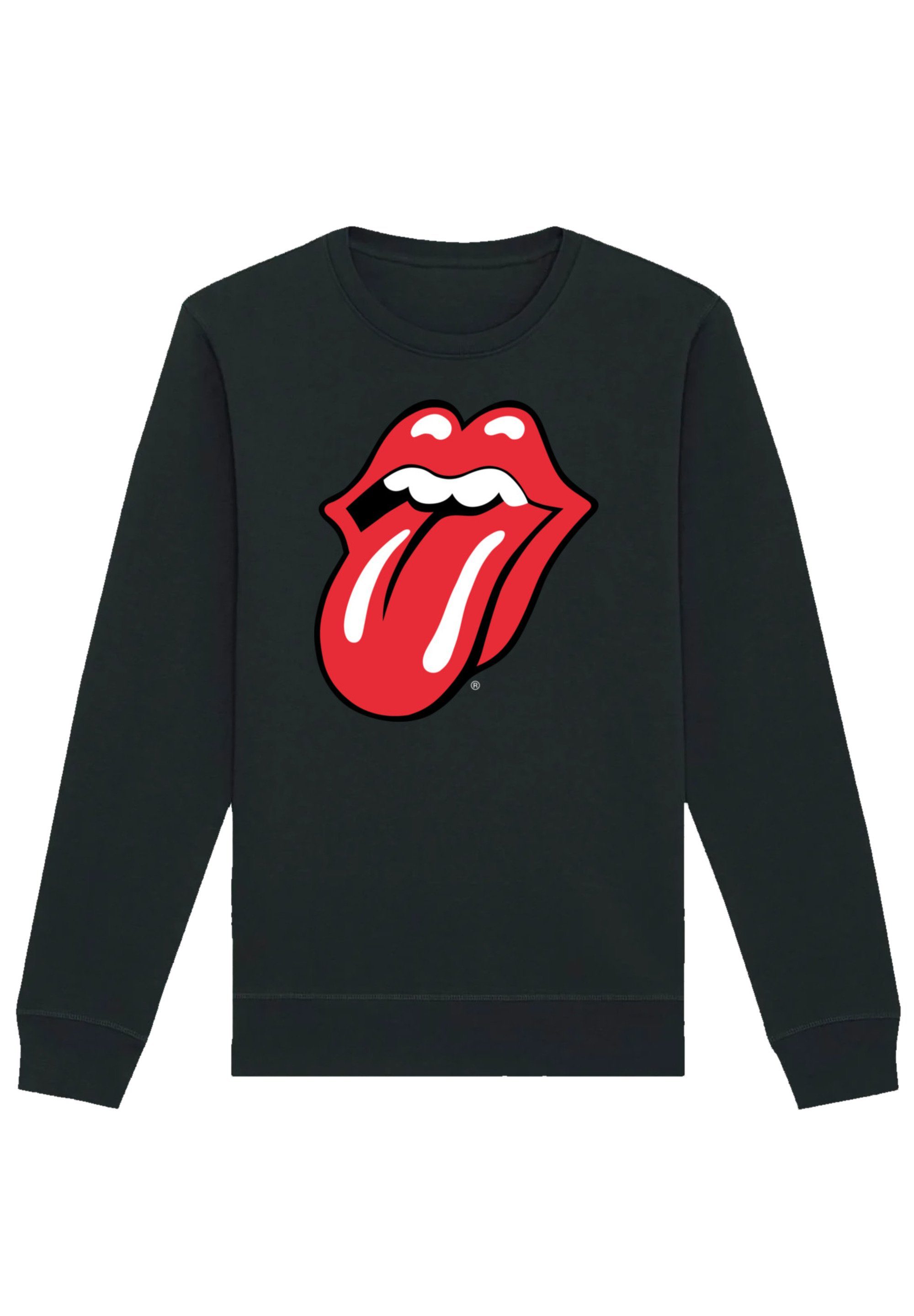 F4NT4STIC Sweatshirt The Rolling Stones Classic Zunge Print schwarz