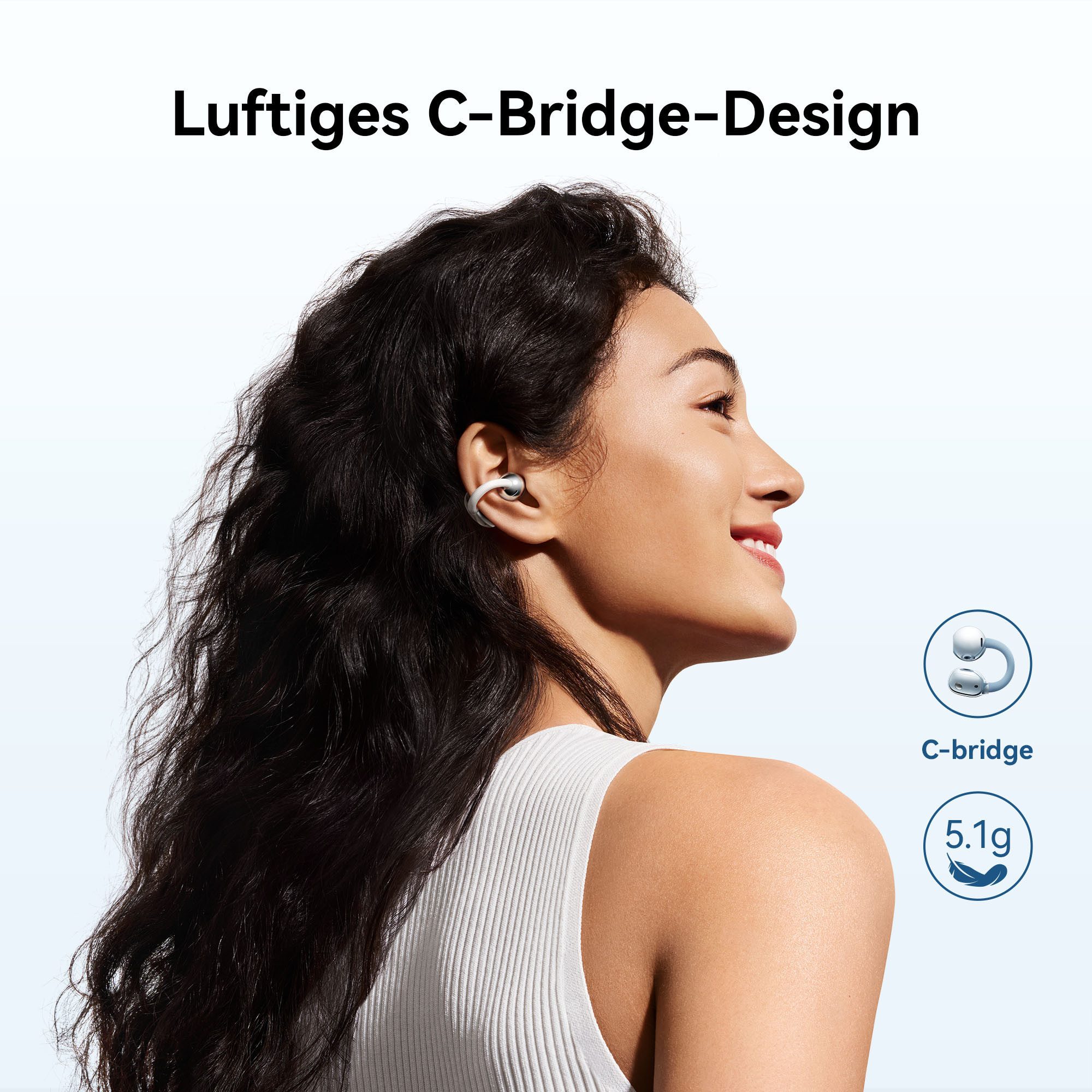 Huawei FreeClip 2 Wireless-Headset (Freisprechfunktion, A2DP Bluetooth, Leichtes Design für ganztägigen Tragekomfort, Kristallklare Anrufe)