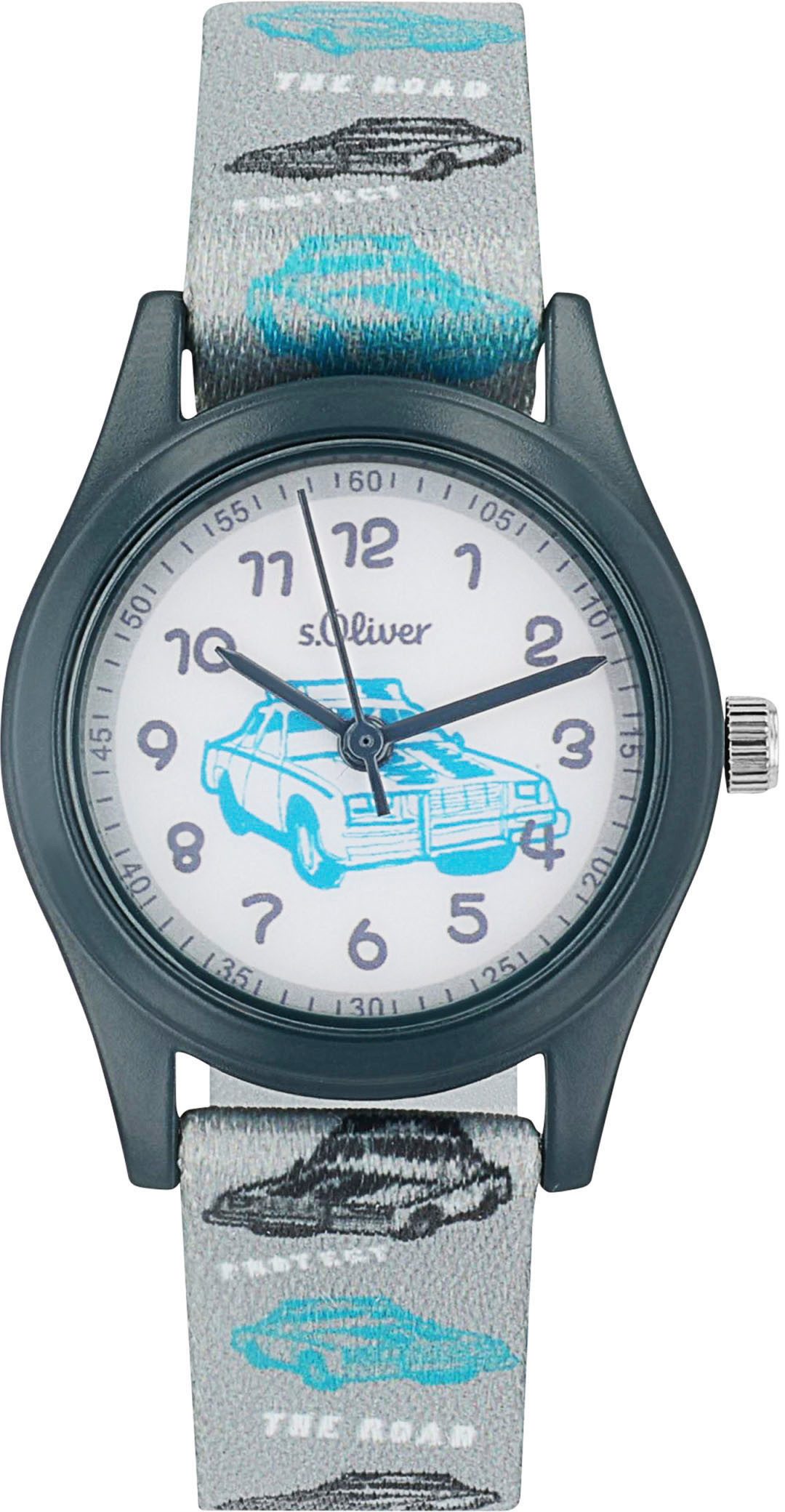 s.Oliver Quarzuhr 2039526, Armbanduhr, Kinderuhr, Autos, Schulanfang, Geburtstag, Geschenkidee