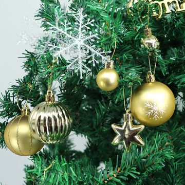 CALIYO Weihnachtsbaumkugel Weihnachtskugeln, 42 Stücke 3/6CM Christbaumschmuck Set (42 St), Weihnachtsbaumschmuck mit Christbaumkugeln Plastik Bruchsicher