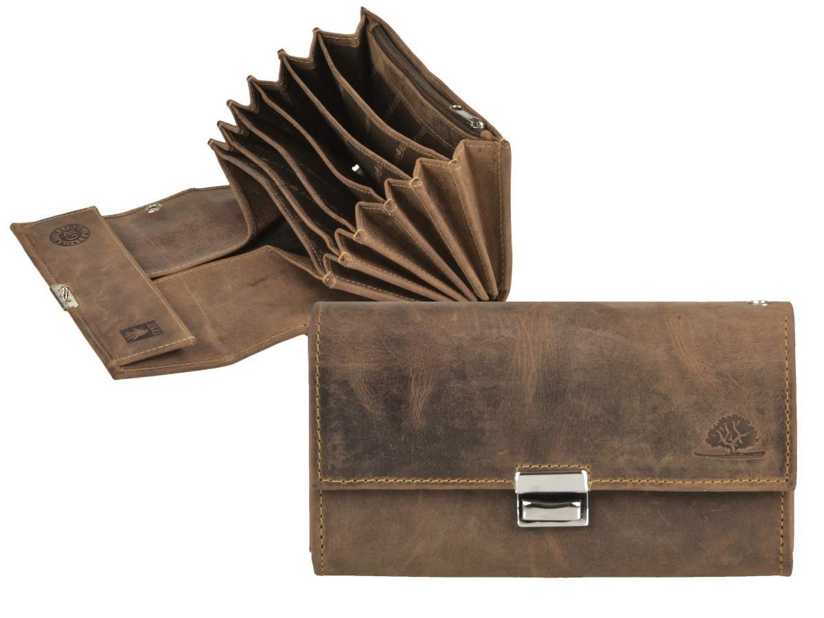 Greenburry Kellnerbörse "Vintage" Leder antik Kellnerportemonnaie 17x9cm, Geldbörse, Leder, Profikellnerbörse, Gatronomie
