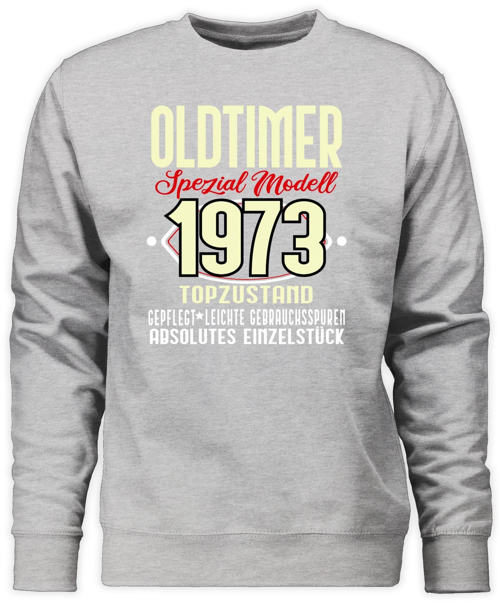 Shirtracer Sweatshirt Fünfzigster 3 Geburtstag Oldtimer 50. Modell Grau meliert 1973 (1-tlg) Spezial