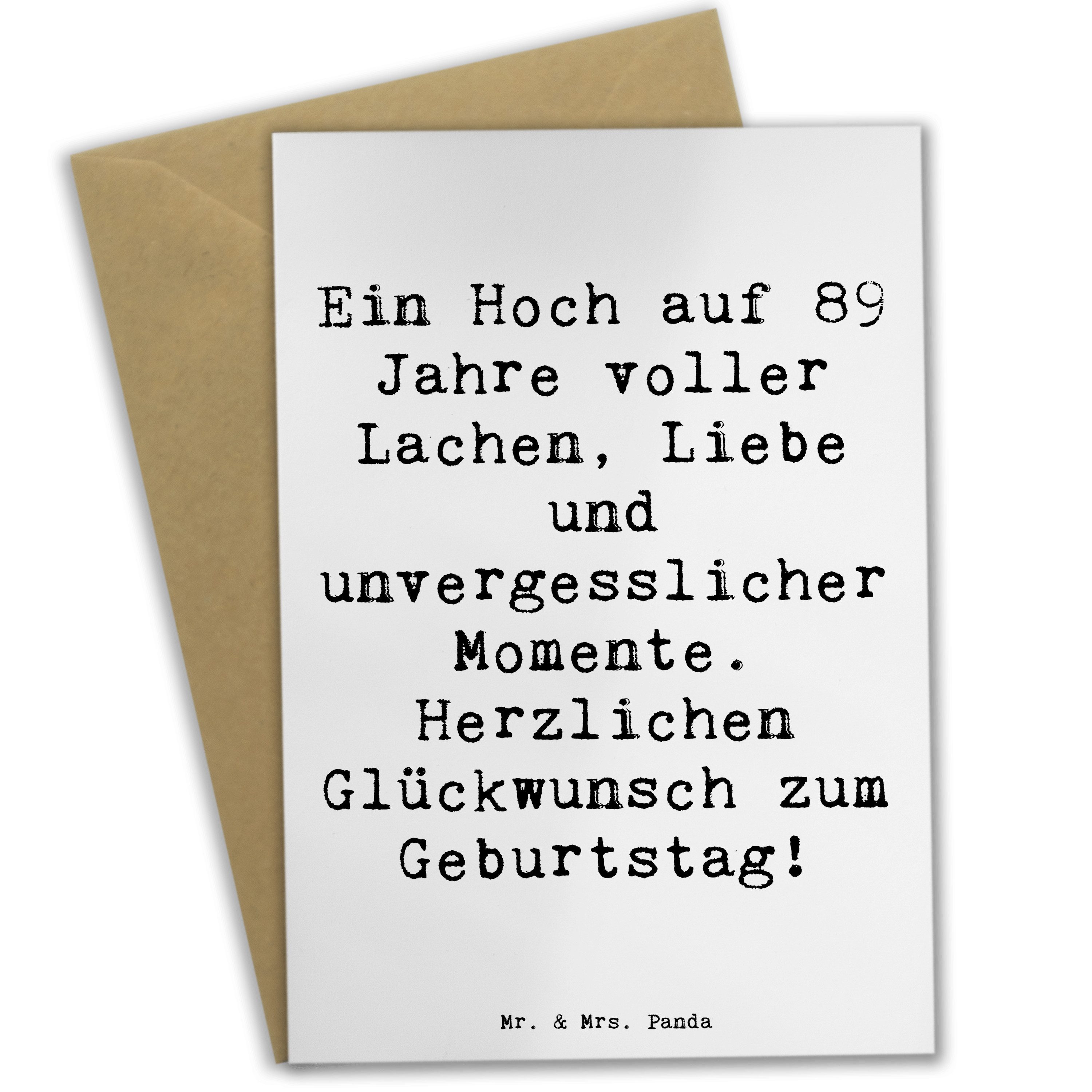 Grußkarte Spruch 89. Geburtstag - Weiß - Geschenk, langerfülltes Leben, Karte