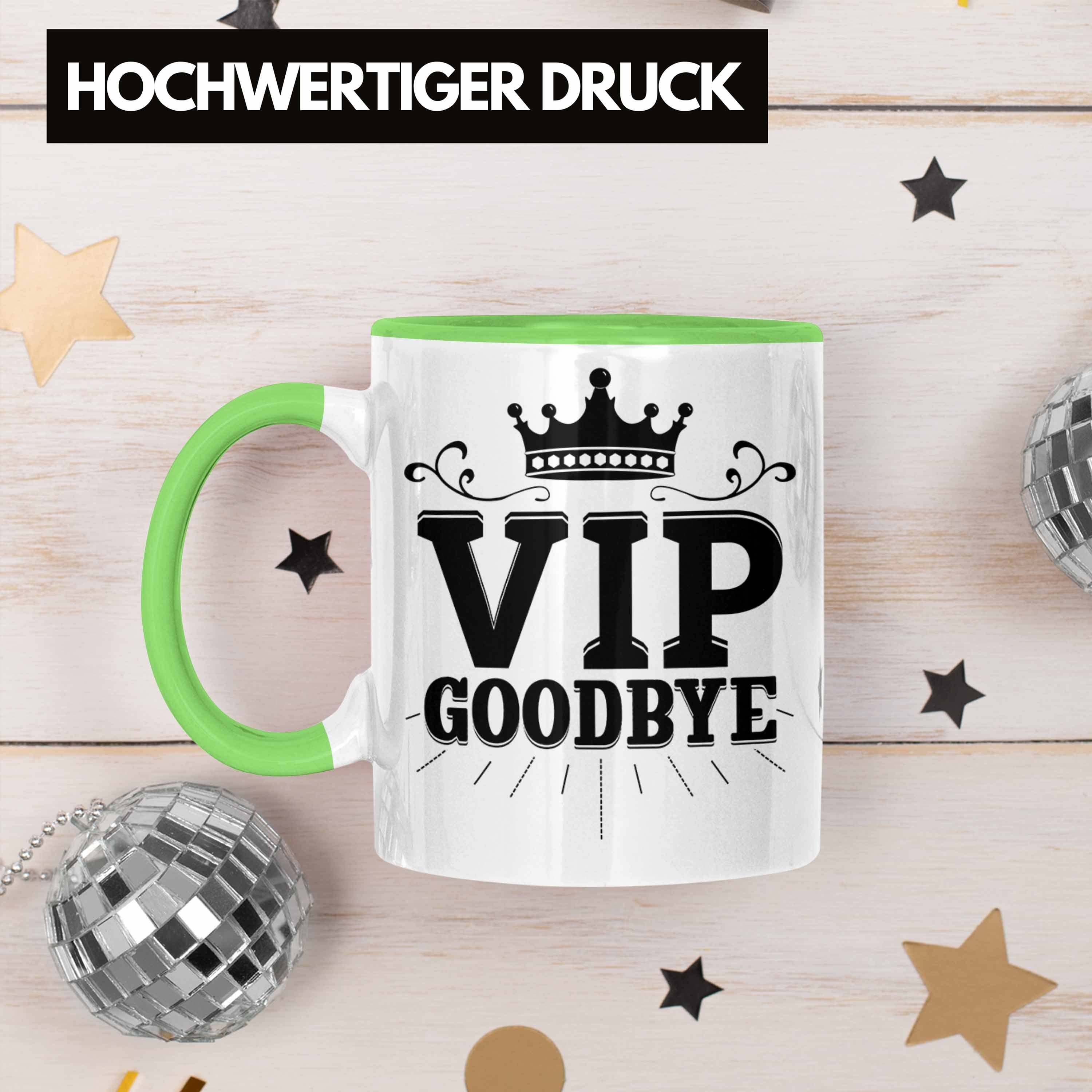 Kolle VIP Trendation Goodbye Jobwechsel Grün Tasse Abschiedsgeschenk Geschenk Tasse Abschied