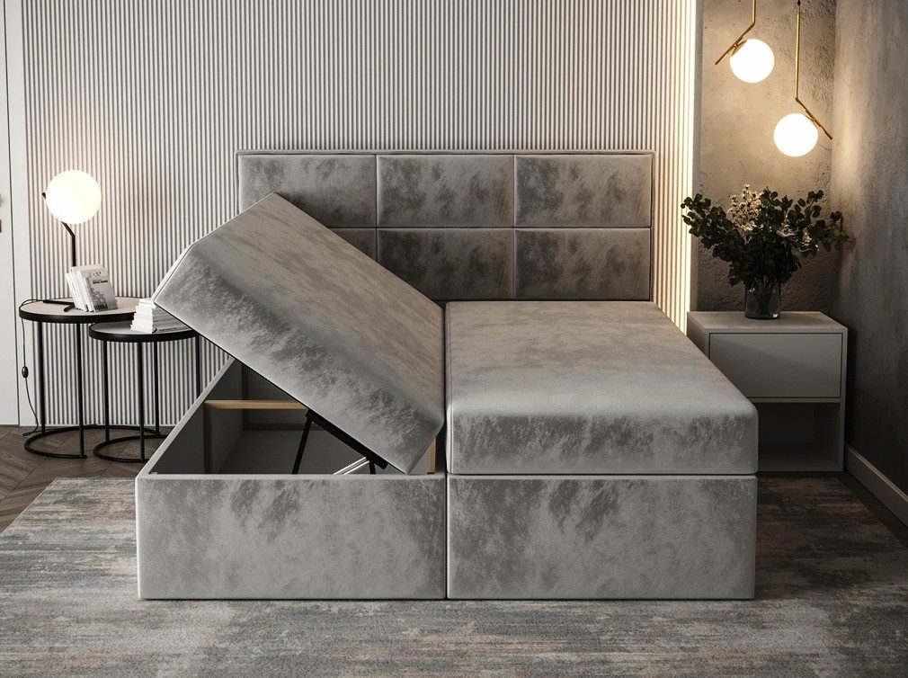 B&B Home Boxspringbett Boxbett Galla 180 cm 200 cm (H3 Matratze Bonellfederung, Kopfteil, Bettkasten und Topper)