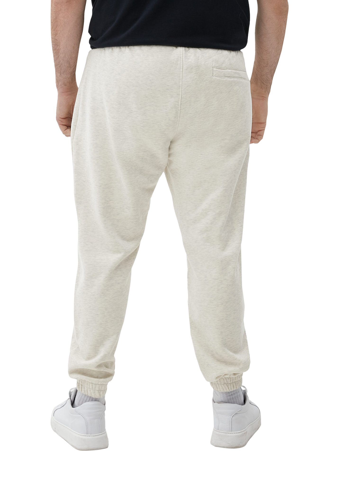 Baumwollmix Stoffhose aus Relaxed: Jogginghose Logo s.Oliver natur