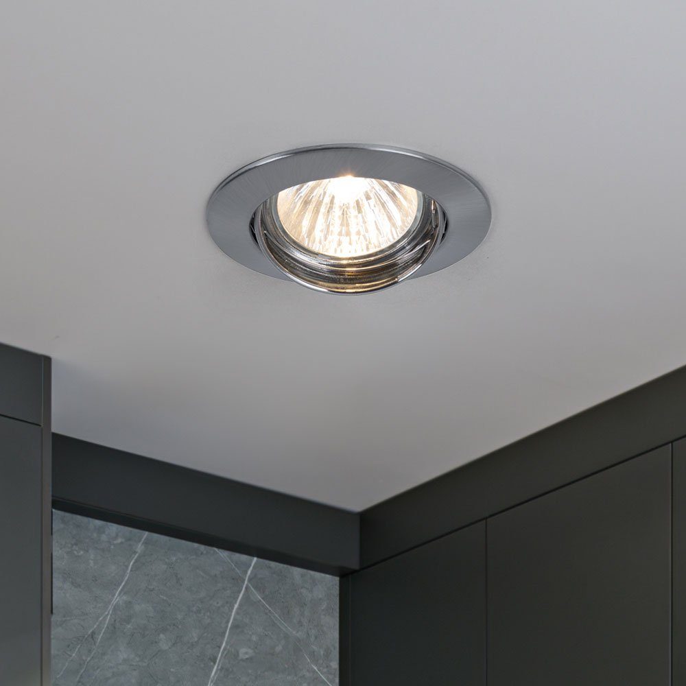 etc-shop LED Einbaustrahler, Leuchtmittel nicht inklusive, 8er Set Einbau Leuchten Strahler Spots ALU Ess Zimmer Beleuchtung