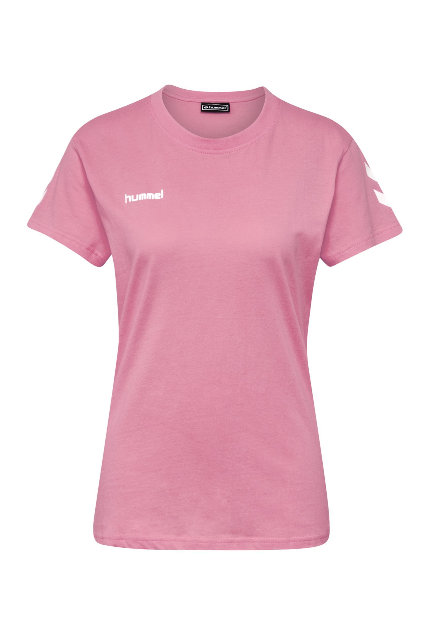 hummel T-Shirt Logo Kurzarm aus Baumwolle HMLGO für Damen Baumwolle Regular Fit Rundhals Kurzarm unifarben