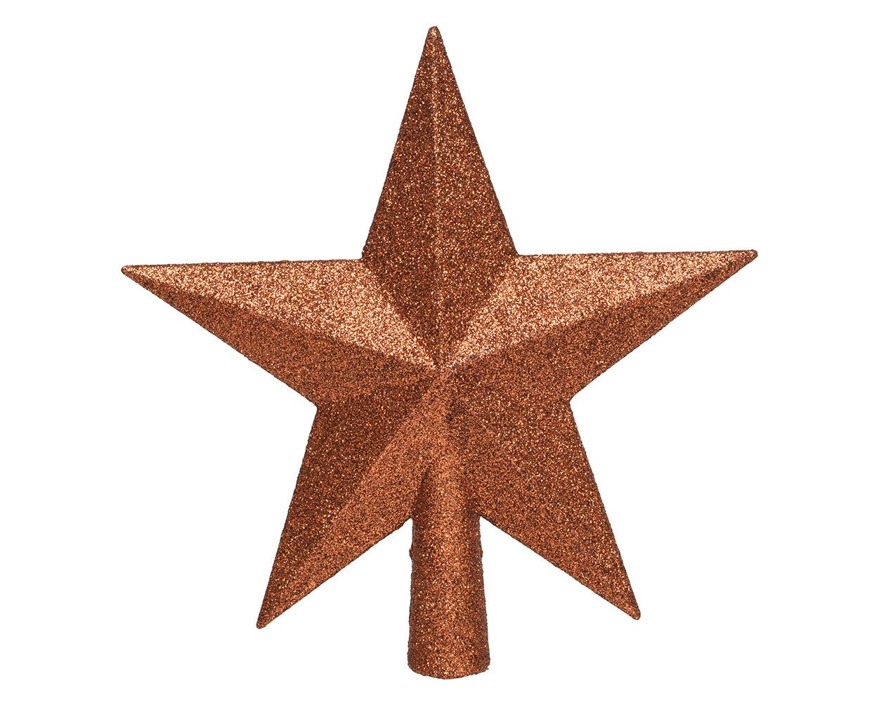 Kaemingk Christbaumspitze, Christbaumspitze Stern mit Glitzer 19cm Kunststoff, terrabraun