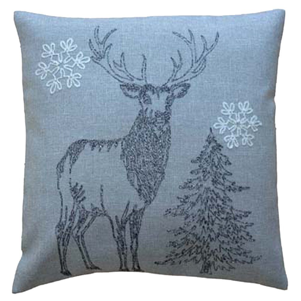Haus und Deko Tischdecke Kissenbezug 40x40 Weihnachten Stickerei Kissenhüll (1-tlg)