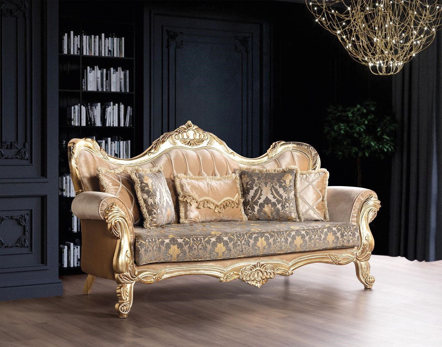 Xlmoebel Chesterfield-Sofa Elegantes Barock-Sofa in hochwertigem Stoff mit stilvollen Details, Hergestellt in Europa