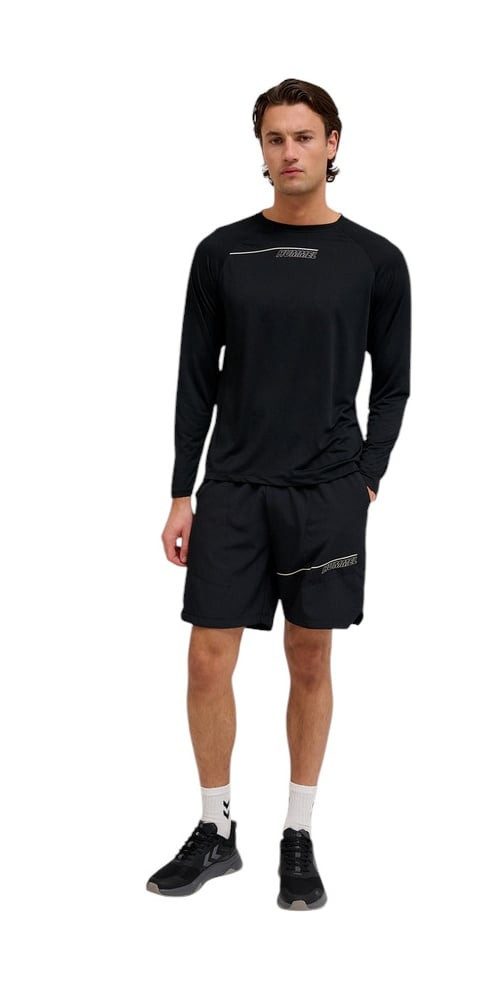 hummel Langarmshirt hmlCOURT Light Weight (atmungsaktiv, schnelltrocknend) schwarz/grau